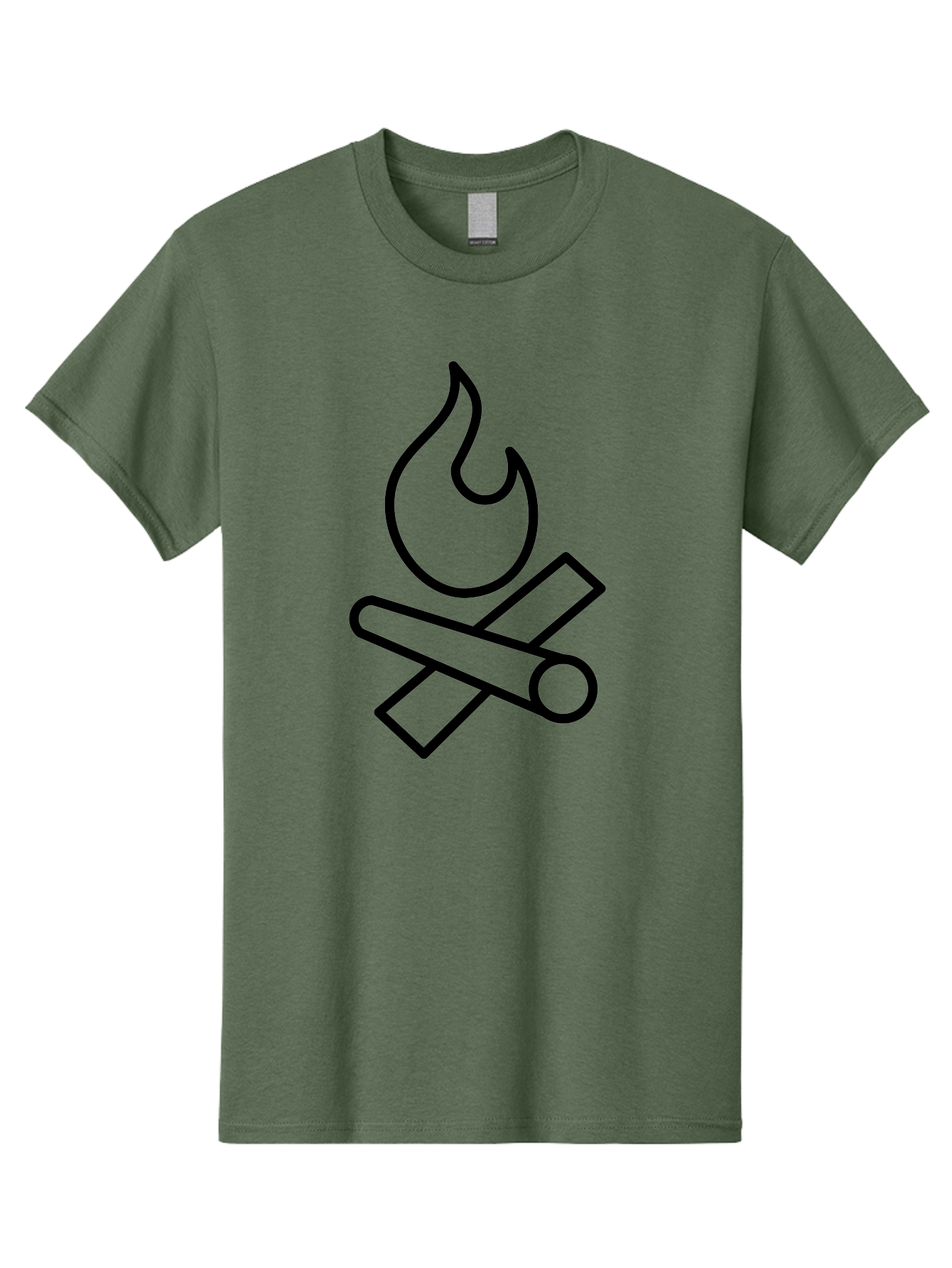 Campfire-3 Men'S Graphic Tee, 100% Cotton, Comfortable Casual Summer Wear, Machine Washable, Camping Symbol, Campfire Icon, Fire Pit, Outdoor Adventure, Wilderness Survival, Crossing Logs, Flame Graphic, Simple Illustration - Aaa163 7