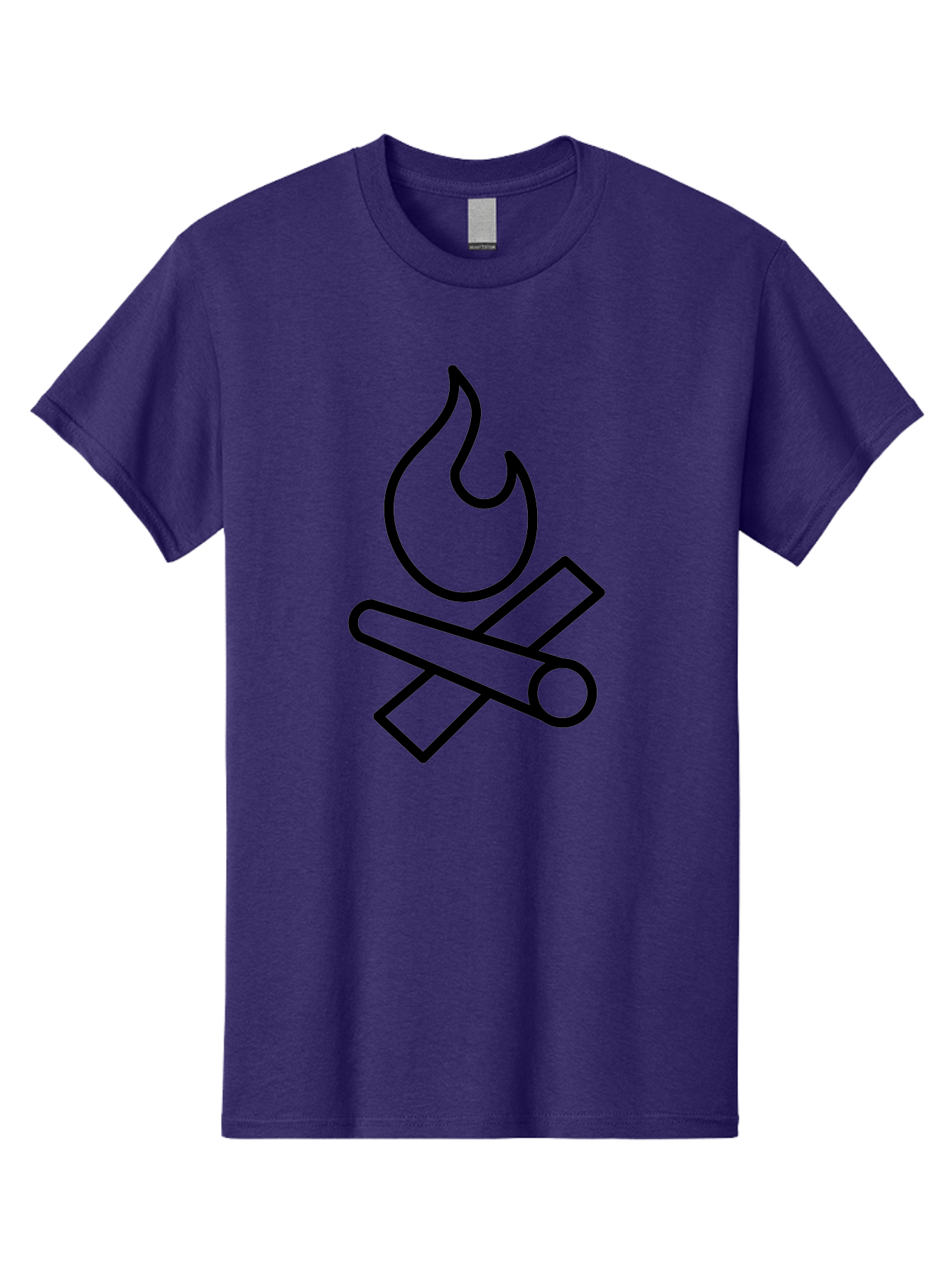 Campfire-3 Men'S Graphic Tee, 100% Cotton, Comfortable Casual Summer Wear, Machine Washable, Camping Symbol, Campfire Icon, Fire Pit, Outdoor Adventure, Wilderness Survival, Crossing Logs, Flame Graphic, Simple Illustration - Aaa163 19
