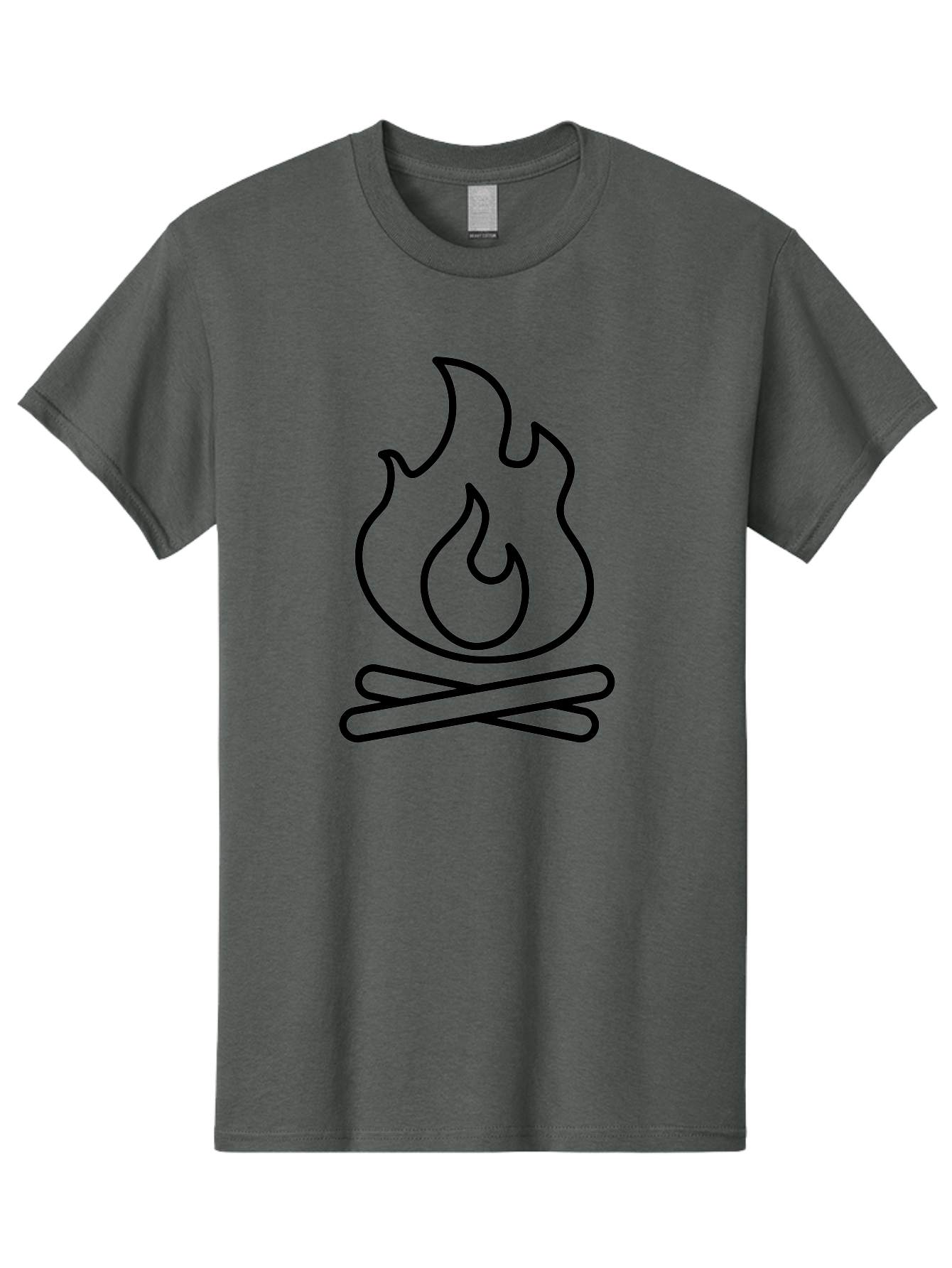 Campfire-4 Men'S Graphic Tee, 100% Cotton, Comfortable Casual Summer Wear, Machine Washable, Campfire Illustration, Outdoor Adventure, Camping Symbol, Wilderness Theme, Fire Icon, Simple Design, Bold Lines, Flames, Logs - Aaa164 29