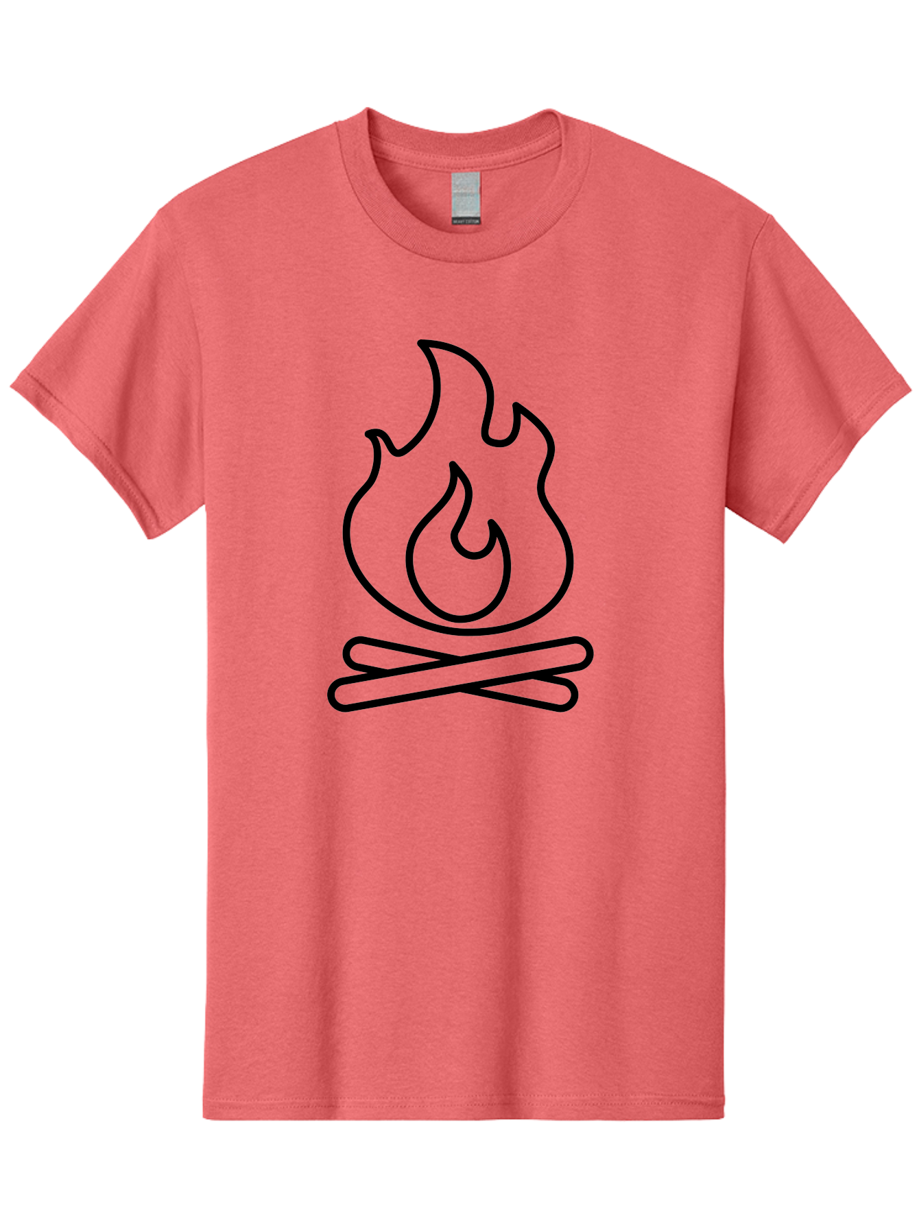 Campfire-4 Men'S Graphic Tee, 100% Cotton, Comfortable Casual Summer Wear, Machine Washable, Campfire Illustration, Outdoor Adventure, Camping Symbol, Wilderness Theme, Fire Icon, Simple Design, Bold Lines, Flames, Logs - Aaa164 21