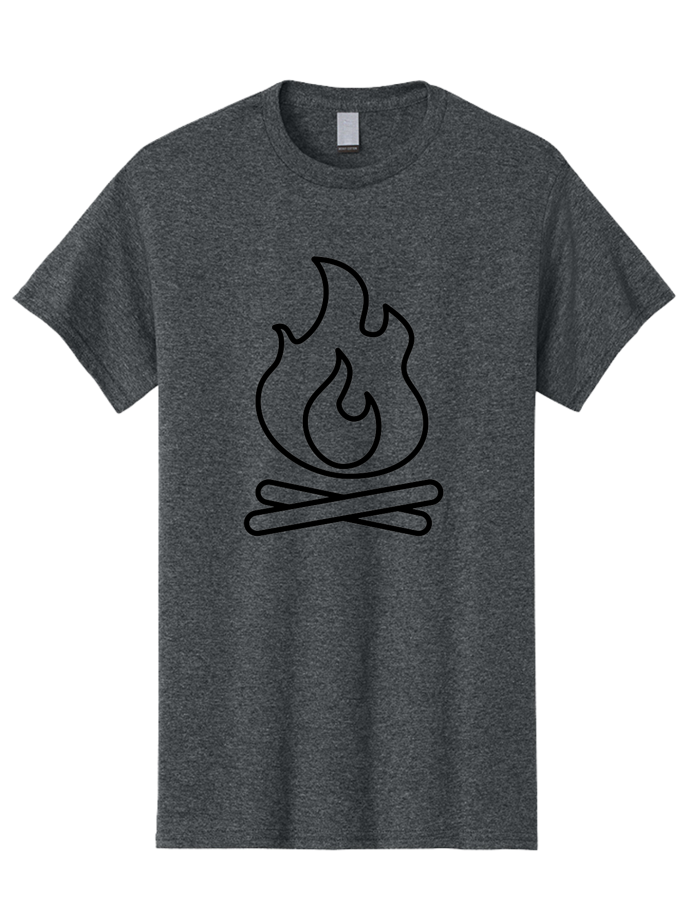 Campfire-4 Men'S Graphic Tee, 100% Cotton, Comfortable Casual Summer Wear, Machine Washable, Campfire Illustration, Outdoor Adventure, Camping Symbol, Wilderness Theme, Fire Icon, Simple Design, Bold Lines, Flames, Logs - Aaa164 3