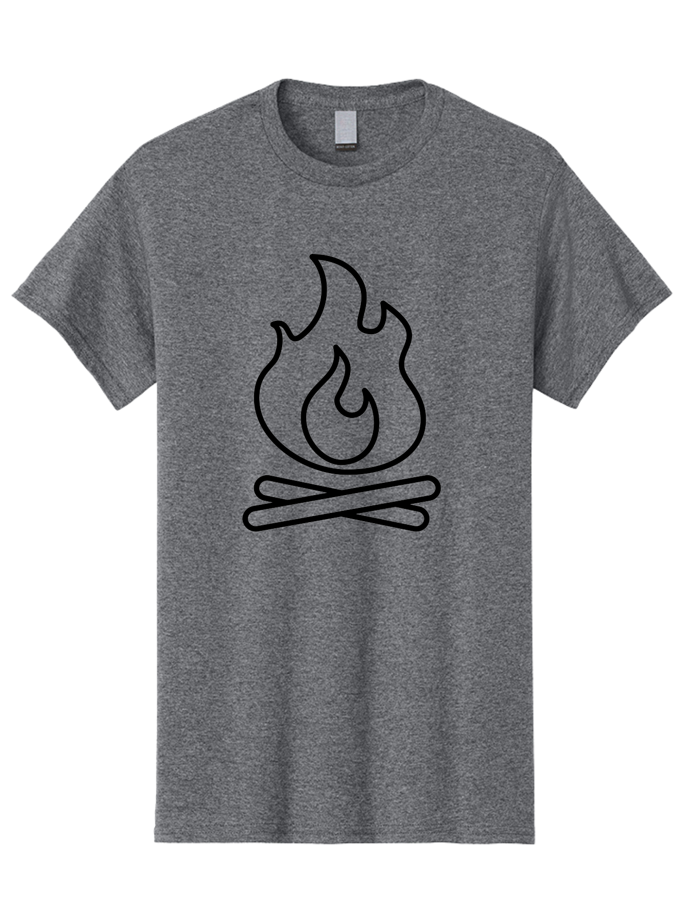 Campfire-4 Men'S Graphic Tee, 100% Cotton, Comfortable Casual Summer Wear, Machine Washable, Campfire Illustration, Outdoor Adventure, Camping Symbol, Wilderness Theme, Fire Icon, Simple Design, Bold Lines, Flames, Logs - Aaa164 7