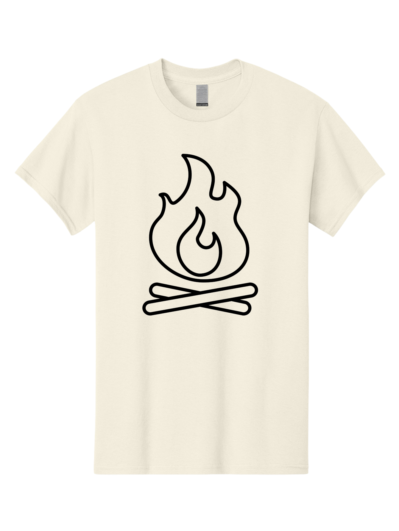 Campfire-4 Men'S Graphic Tee, 100% Cotton, Comfortable Casual Summer Wear, Machine Washable, Campfire Illustration, Outdoor Adventure, Camping Symbol, Wilderness Theme, Fire Icon, Simple Design, Bold Lines, Flames, Logs - Aaa164 13