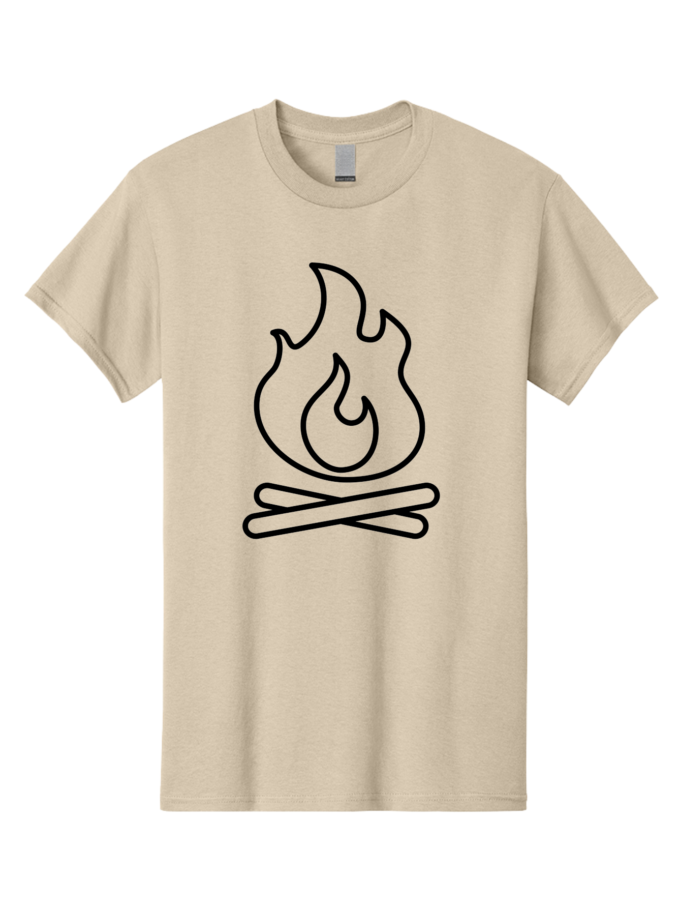 Campfire-4 Men'S Graphic Tee, 100% Cotton, Comfortable Casual Summer Wear, Machine Washable, Campfire Illustration, Outdoor Adventure, Camping Symbol, Wilderness Theme, Fire Icon, Simple Design, Bold Lines, Flames, Logs - Aaa164 5