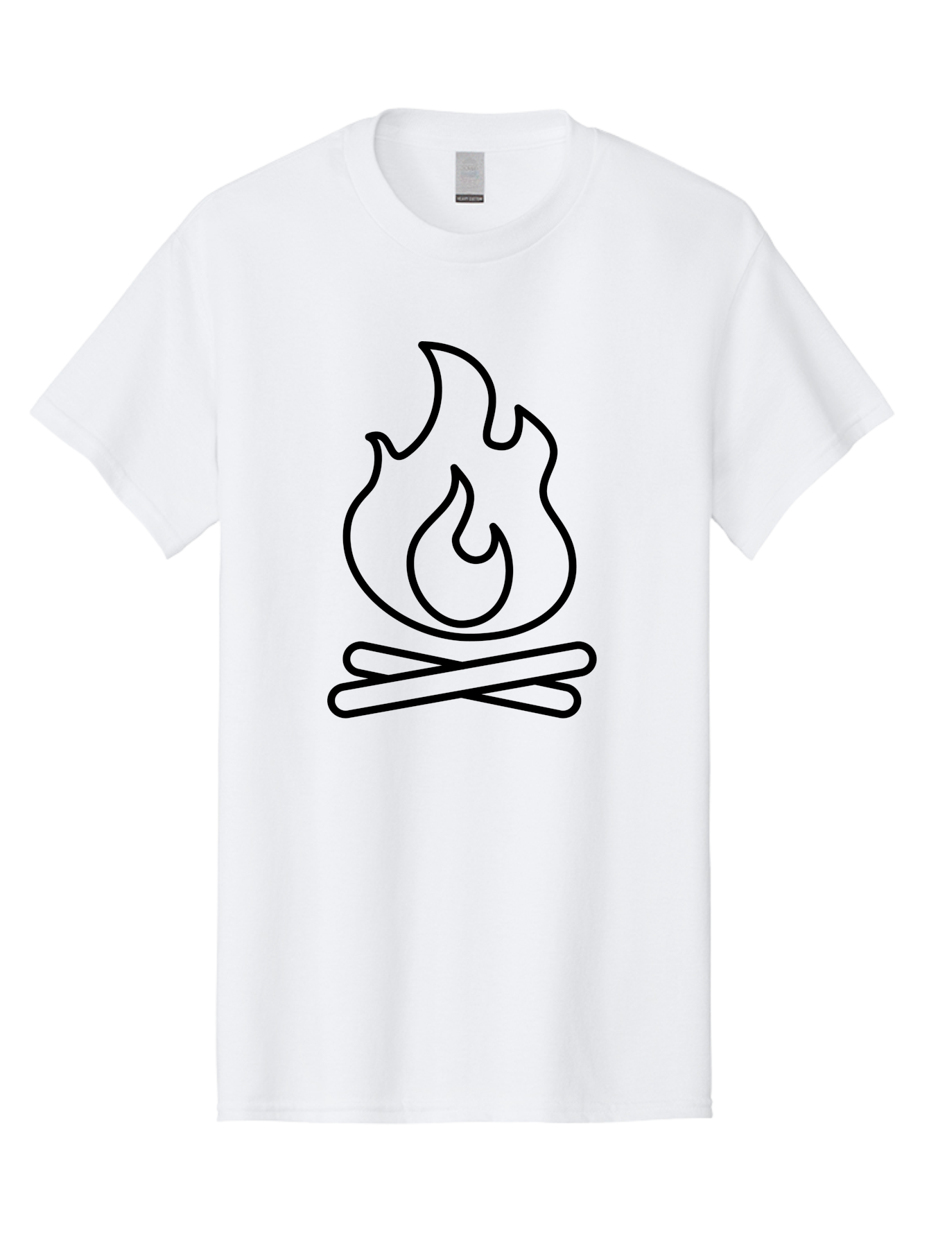 Campfire-4 Men'S Graphic Tee, 100% Cotton, Comfortable Casual Summer Wear, Machine Washable, Campfire Illustration, Outdoor Adventure, Camping Symbol, Wilderness Theme, Fire Icon, Simple Design, Bold Lines, Flames, Logs - Aaa164 27