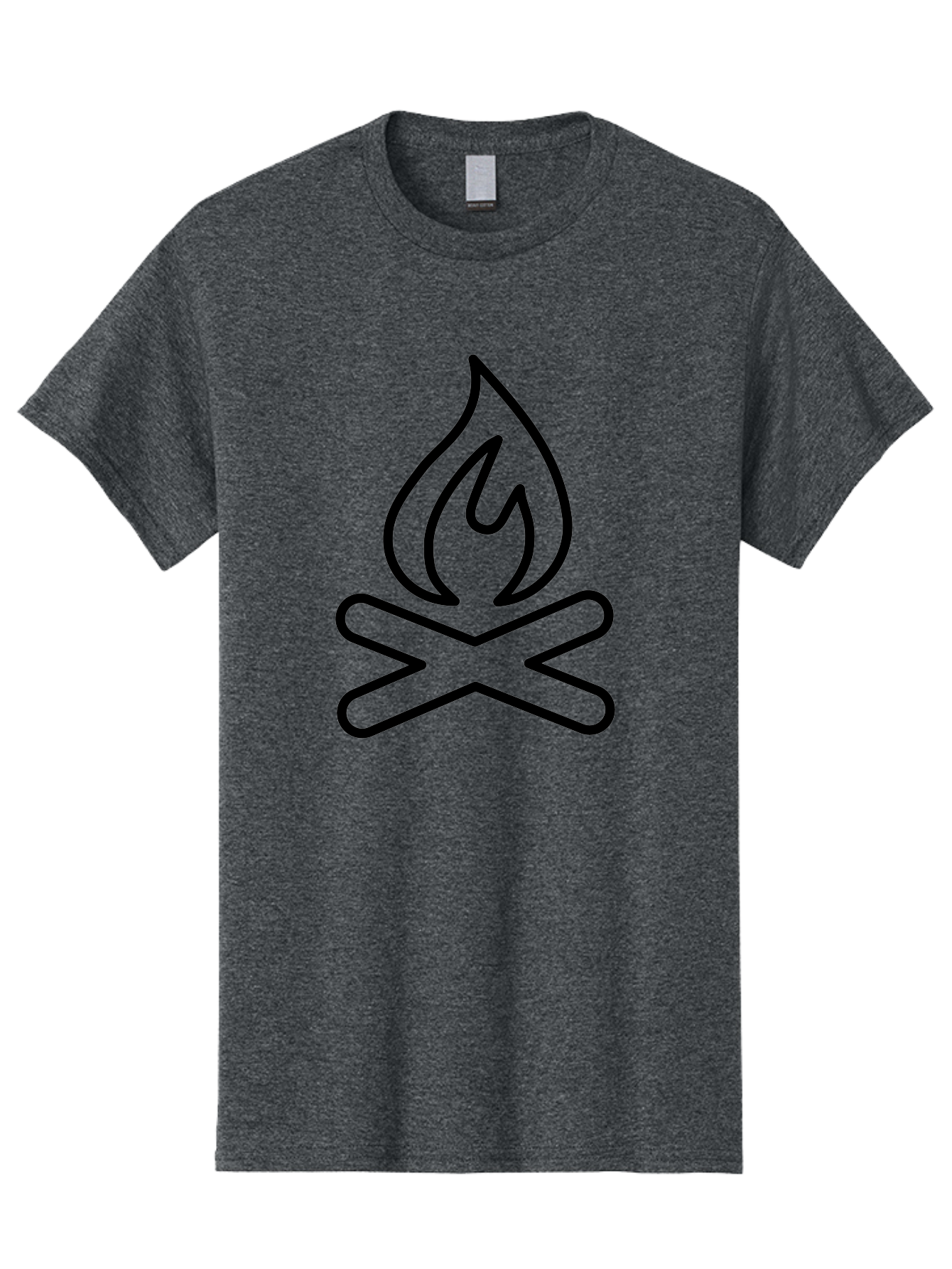 Campfire Men'S Graphic Tee, 100% Cotton, Comfortable Casual Summer Wear, Machine Washable, Campfire Icon, Campfire, Black Outline, Flames, Campfire Graphics, Simple Illustration, Minimalist Design, Outdoor Symbol, Camping Emblem, Fire Pit - Aaa165 17