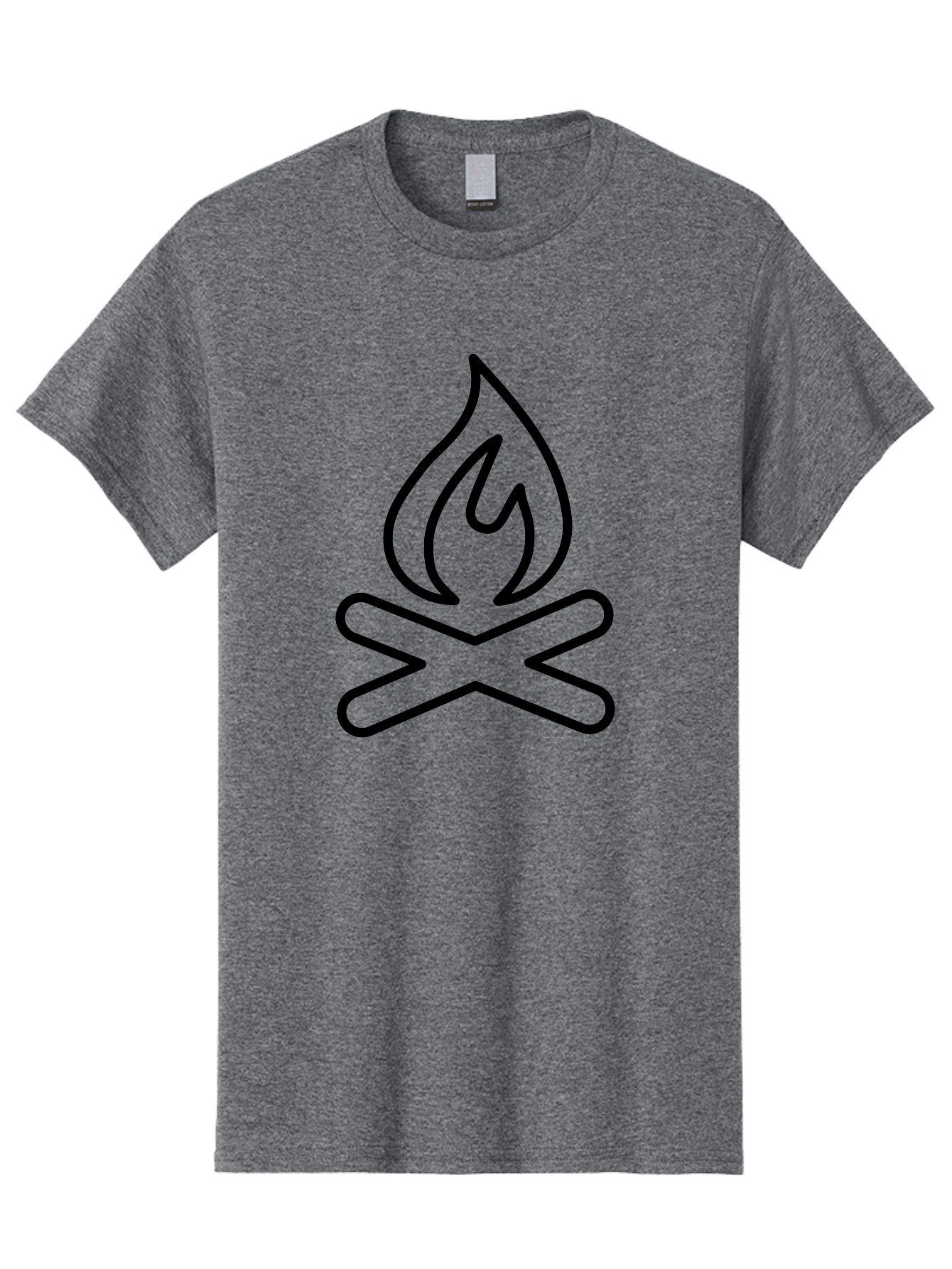 Campfire Men'S Graphic Tee, 100% Cotton, Comfortable Casual Summer Wear, Machine Washable, Campfire Icon, Campfire, Black Outline, Flames, Campfire Graphics, Simple Illustration, Minimalist Design, Outdoor Symbol, Camping Emblem, Fire Pit - Aaa165 15