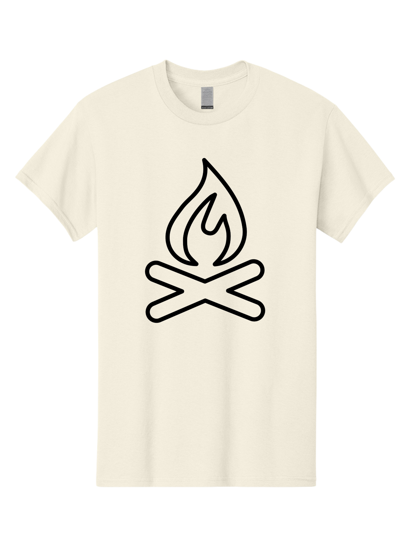 Campfire Men'S Graphic Tee, 100% Cotton, Comfortable Casual Summer Wear, Machine Washable, Campfire Icon, Campfire, Black Outline, Flames, Campfire Graphics, Simple Illustration, Minimalist Design, Outdoor Symbol, Camping Emblem, Fire Pit - Aaa165 19