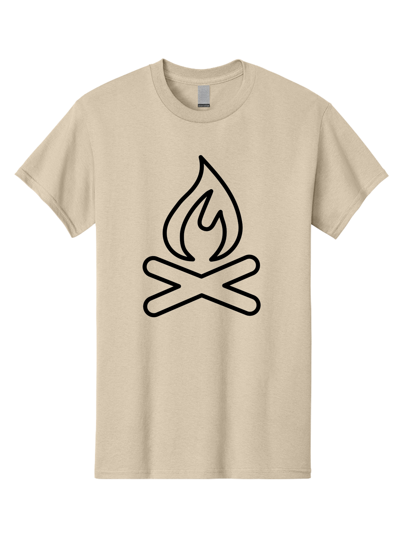 Campfire Men'S Graphic Tee, 100% Cotton, Comfortable Casual Summer Wear, Machine Washable, Campfire Icon, Campfire, Black Outline, Flames, Campfire Graphics, Simple Illustration, Minimalist Design, Outdoor Symbol, Camping Emblem, Fire Pit - Aaa165 9