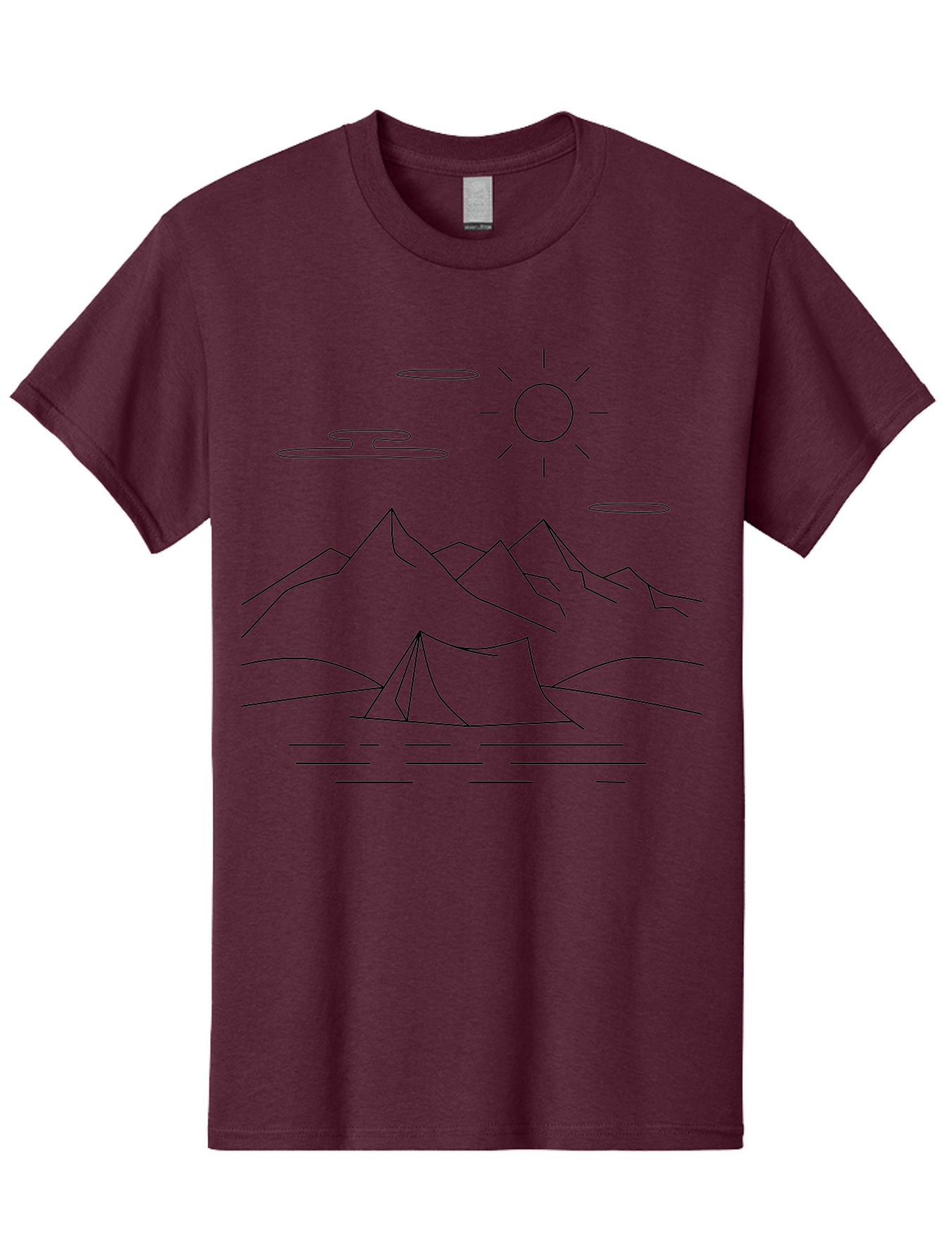 Camping-In-Mountains-1 Men'S Graphic Tee, 100% Cotton, Comfortable Casual Summer Wear, Machine Washable, Camping In Mountains, Outdoor Adventure, Serene Landscape, Mountain Scenery, Tranquil Atmosphere, Peaceful Camping, Wilderness Escape - Aaa166 19