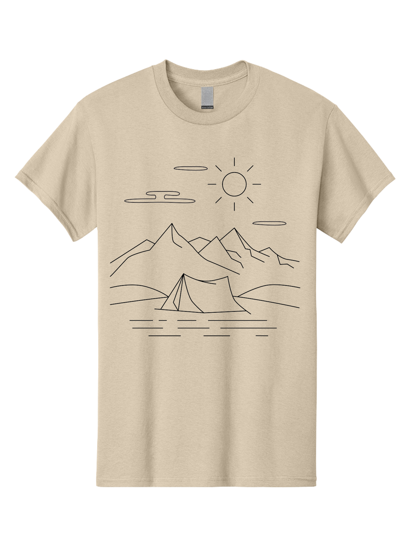Camping-In-Mountains-1 Men'S Graphic Tee, 100% Cotton, Comfortable Casual Summer Wear, Machine Washable, Camping In Mountains, Outdoor Adventure, Serene Landscape, Mountain Scenery, Tranquil Atmosphere, Peaceful Camping, Wilderness Escape - Aaa166 15