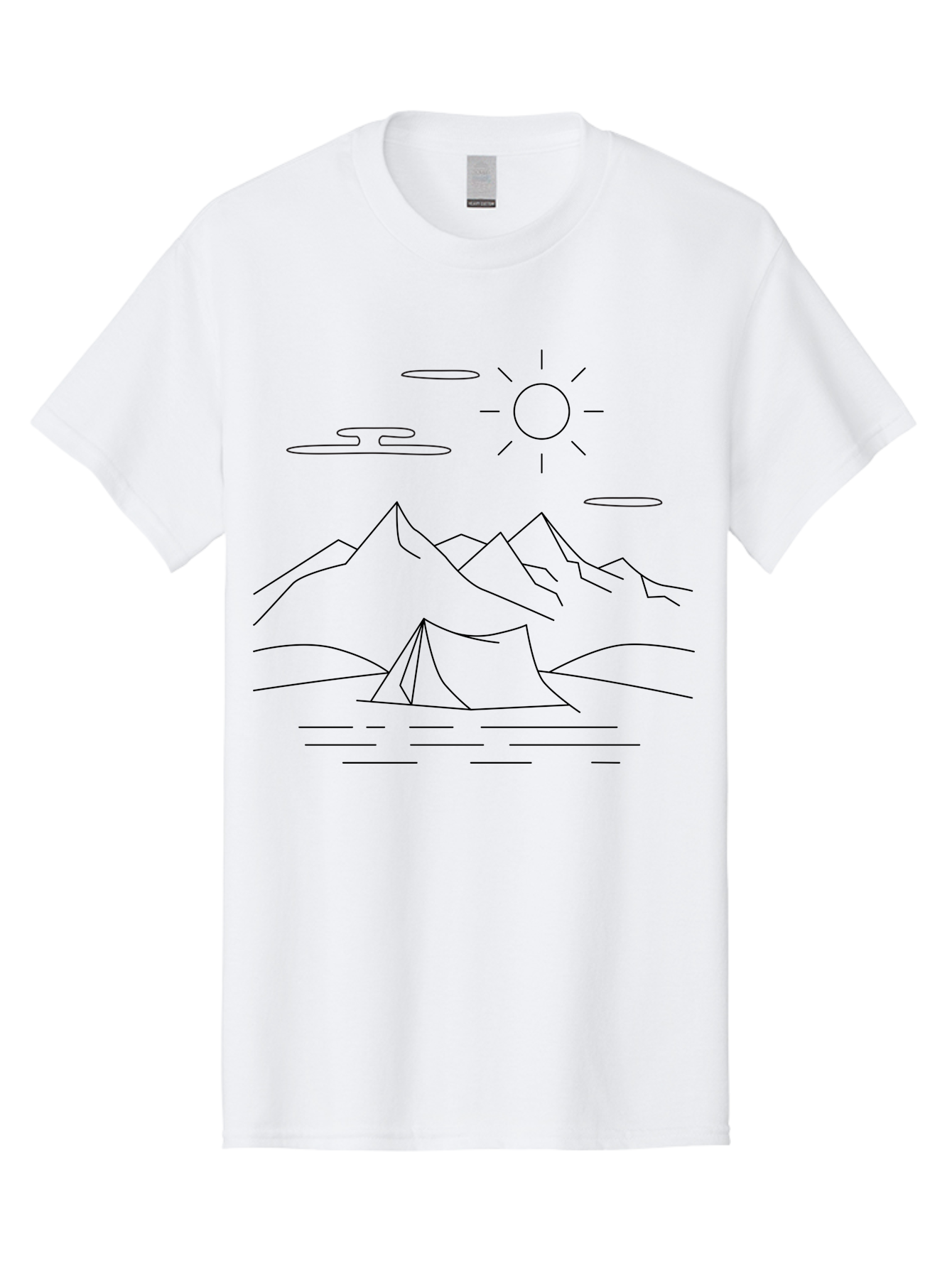 Camping-In-Mountains-1 Men'S Graphic Tee, 100% Cotton, Comfortable Casual Summer Wear, Machine Washable, Camping In Mountains, Outdoor Adventure, Serene Landscape, Mountain Scenery, Tranquil Atmosphere, Peaceful Camping, Wilderness Escape - Aaa166 7