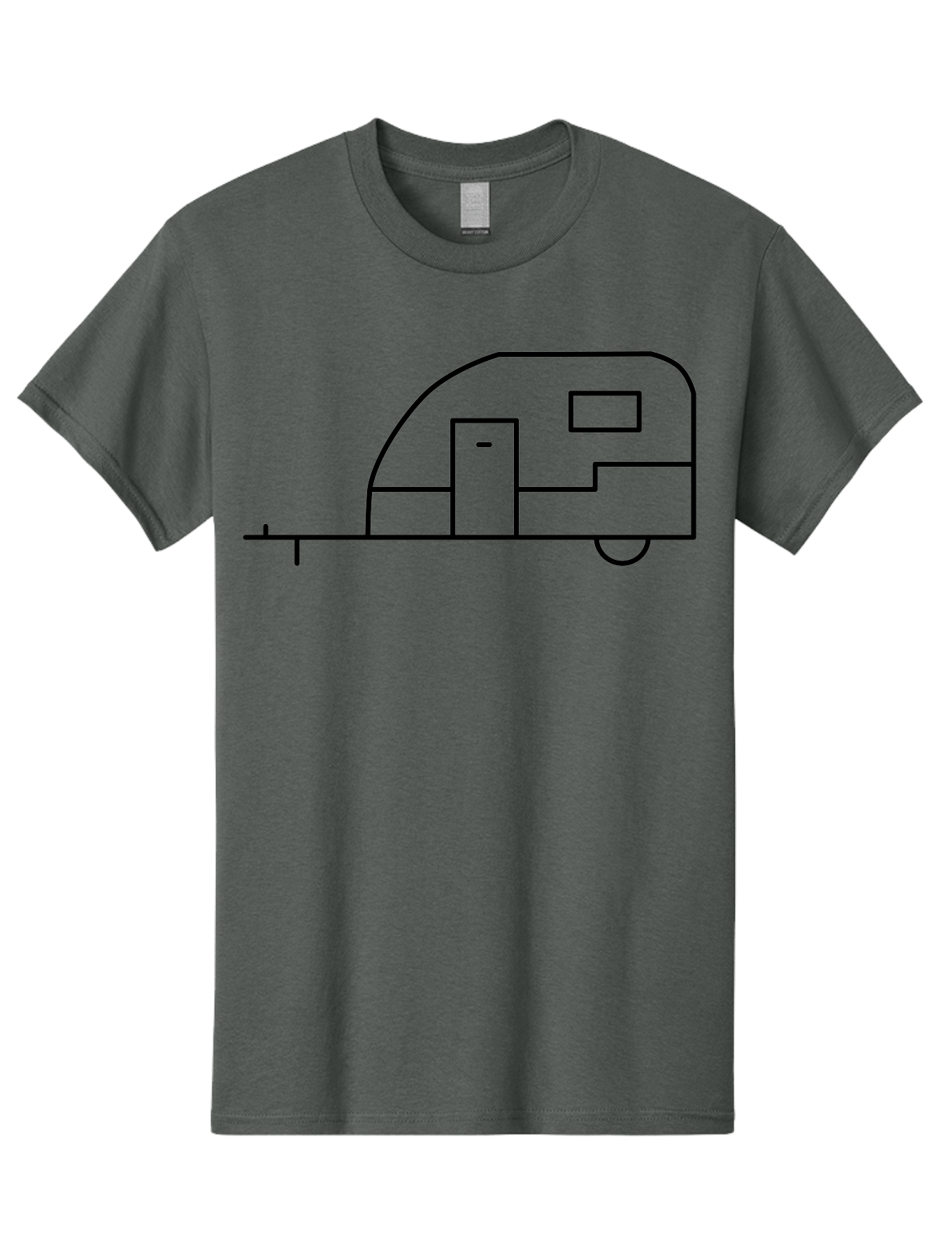 Caravan Men'S Graphic Tee, 100% Cotton, Comfortable Casual Summer Wear, Machine Washable, Simple Caravan Design, Minimalist Trailer Illustration, Modern Camping Icon, Graphic Adventure Symbol, Outdoor Recreation, Rv Travel - Aaa168 27
