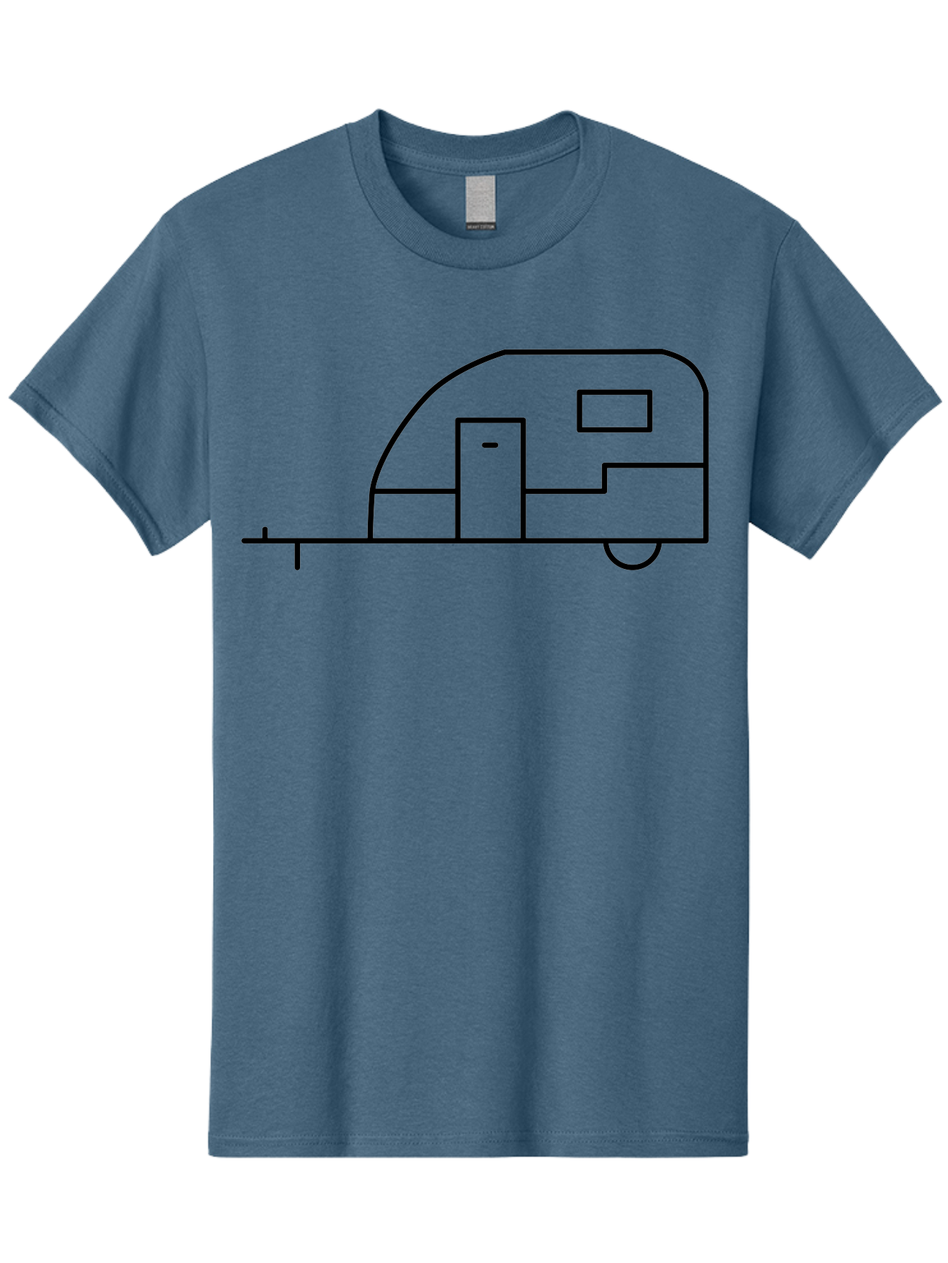 Caravan Men'S Graphic Tee, 100% Cotton, Comfortable Casual Summer Wear, Machine Washable, Simple Caravan Design, Minimalist Trailer Illustration, Modern Camping Icon, Graphic Adventure Symbol, Outdoor Recreation, Rv Travel - Aaa168 3