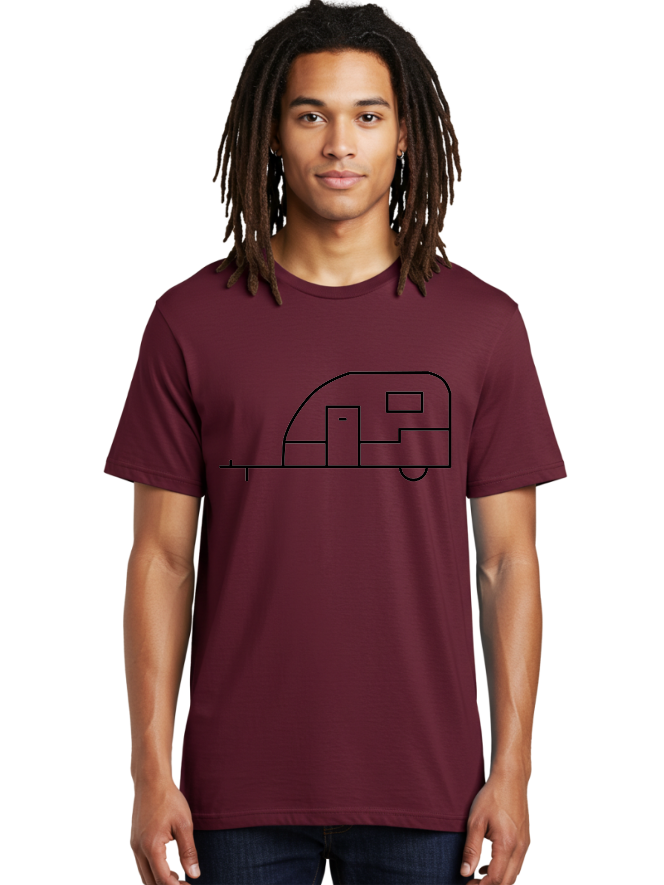 Caravan Men'S Graphic Tee, 100% Cotton, Comfortable Casual Summer Wear, Machine Washable, Simple Caravan Design, Minimalist Trailer Illustration, Modern Camping Icon, Graphic Adventure Symbol, Outdoor Recreation, Rv Travel - Aaa168 18