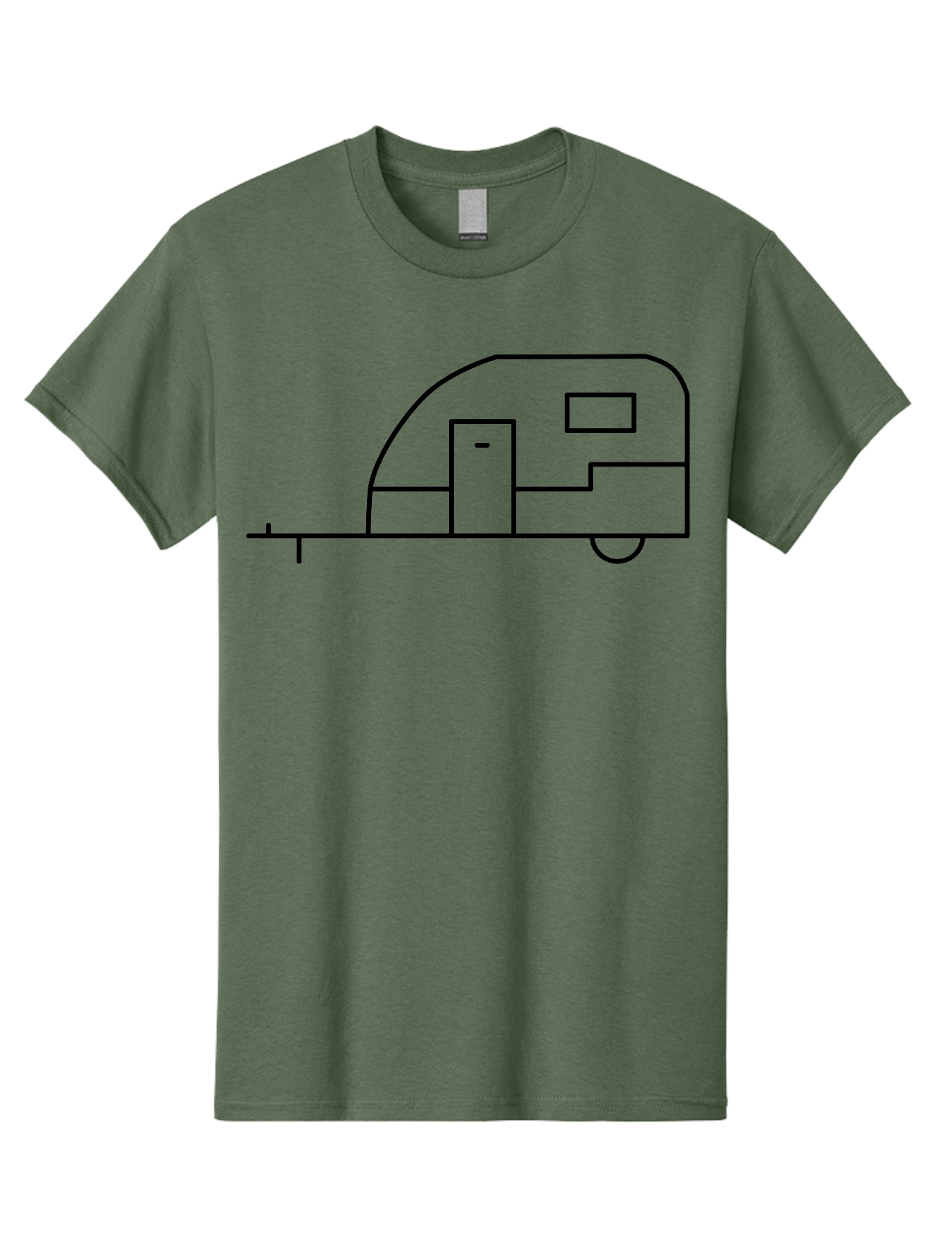 Caravan Men'S Graphic Tee, 100% Cotton, Comfortable Casual Summer Wear, Machine Washable, Simple Caravan Design, Minimalist Trailer Illustration, Modern Camping Icon, Graphic Adventure Symbol, Outdoor Recreation, Rv Travel - Aaa168 25