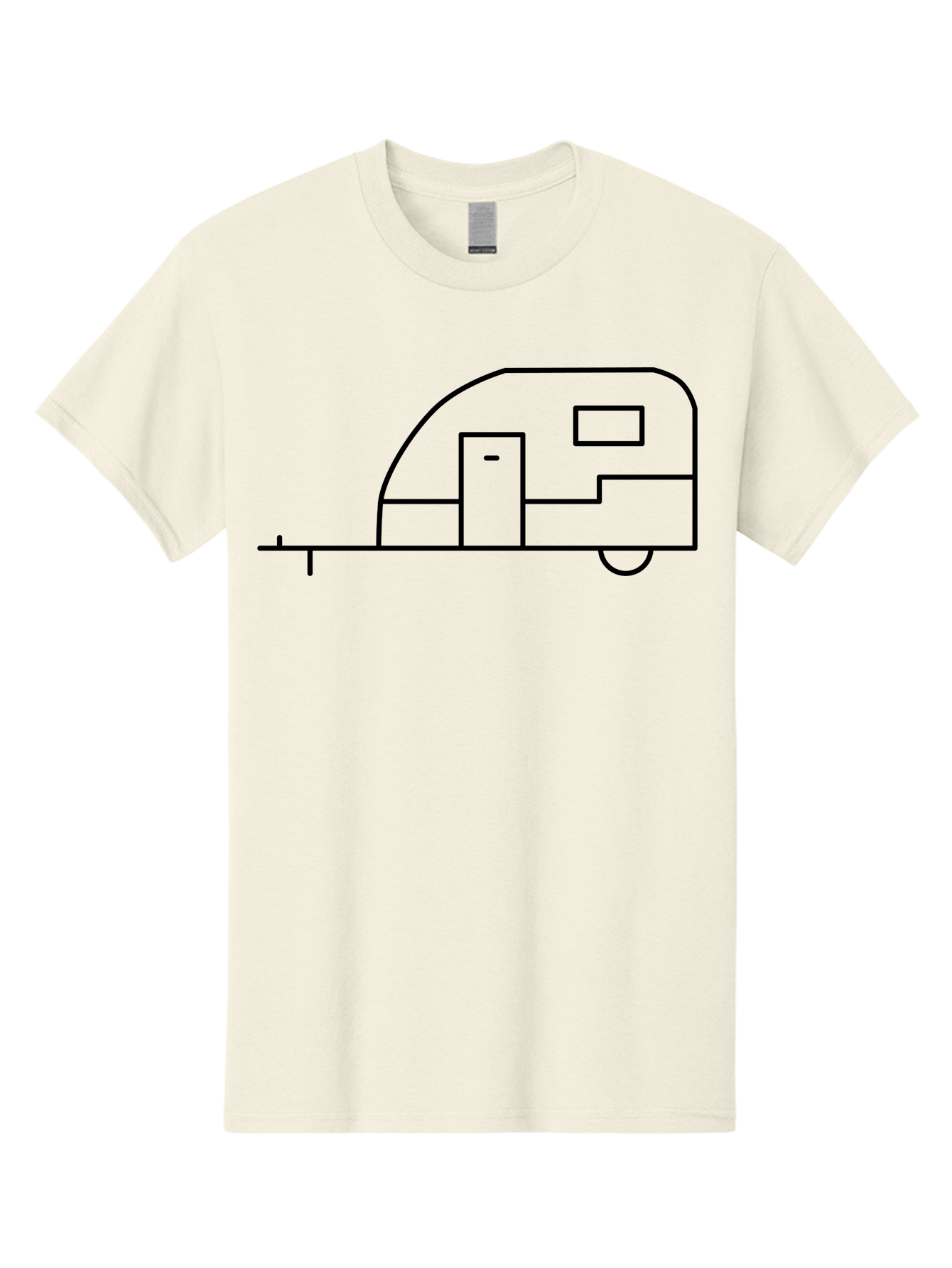Caravan Men'S Graphic Tee, 100% Cotton, Comfortable Casual Summer Wear, Machine Washable, Simple Caravan Design, Minimalist Trailer Illustration, Modern Camping Icon, Graphic Adventure Symbol, Outdoor Recreation, Rv Travel - Aaa168 21