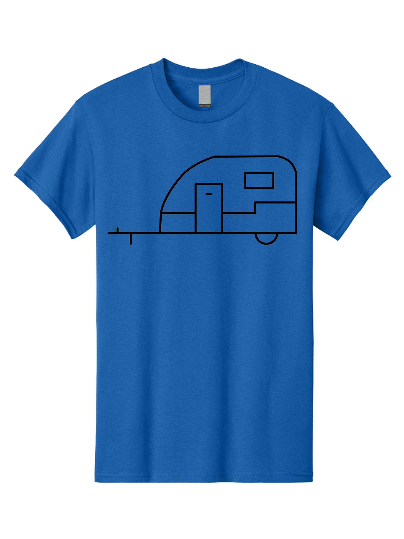 Caravan Men'S Graphic Tee, 100% Cotton, Comfortable Casual Summer Wear, Machine Washable, Simple Caravan Design, Minimalist Trailer Illustration, Modern Camping Icon, Graphic Adventure Symbol, Outdoor Recreation, Rv Travel - Aaa168 9