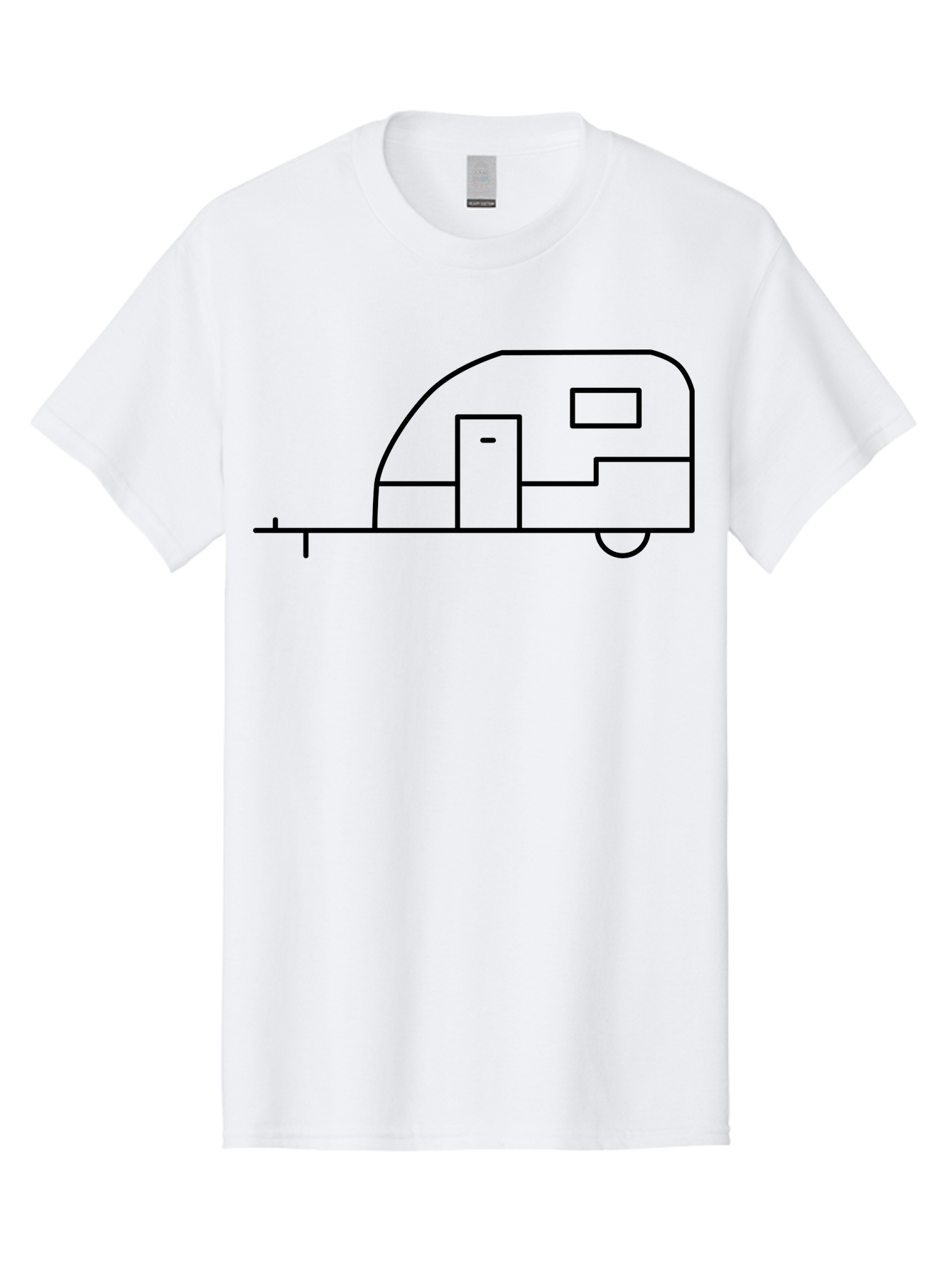 Caravan Men'S Graphic Tee, 100% Cotton, Comfortable Casual Summer Wear, Machine Washable, Simple Caravan Design, Minimalist Trailer Illustration, Modern Camping Icon, Graphic Adventure Symbol, Outdoor Recreation, Rv Travel - Aaa168 19