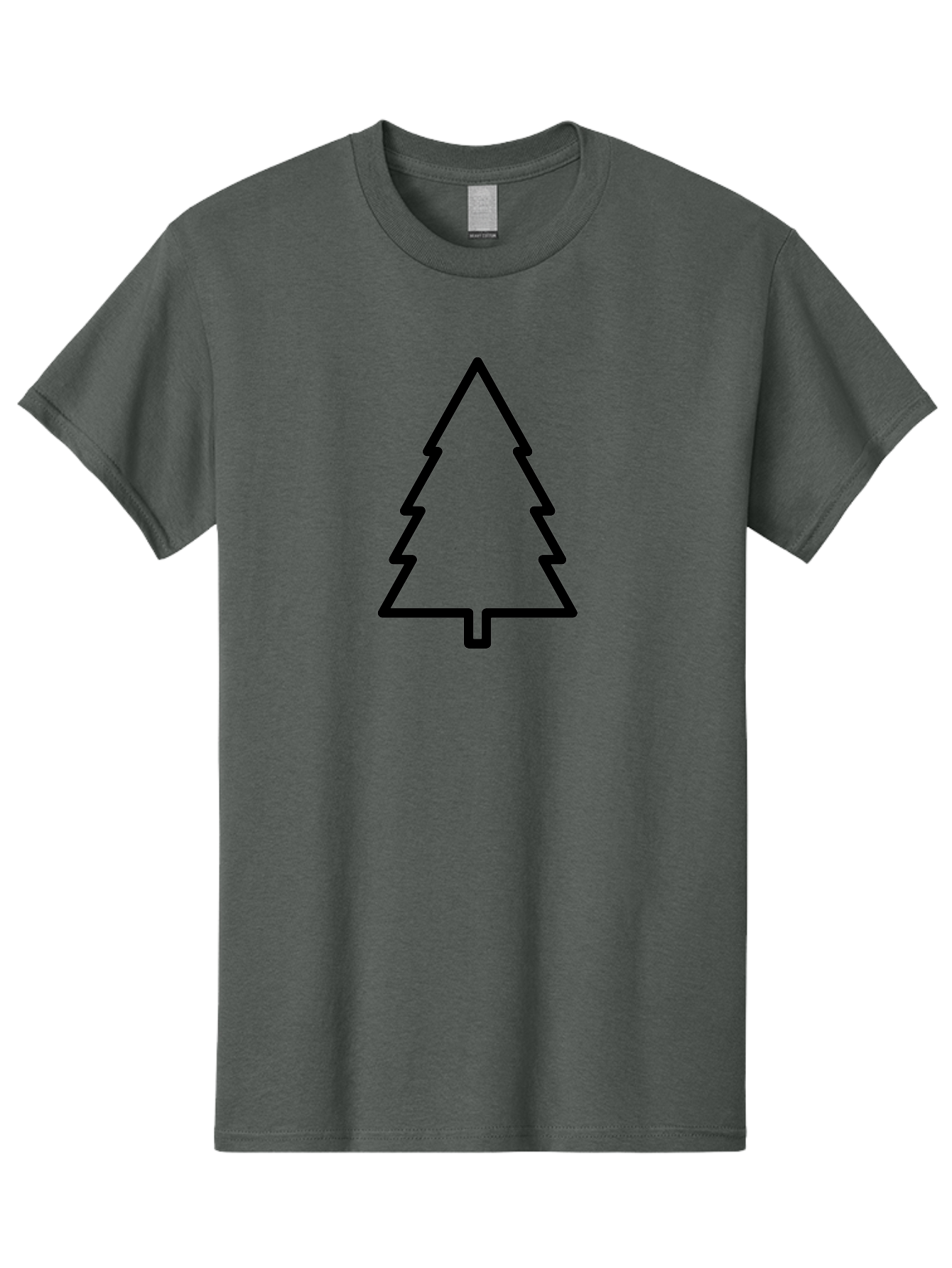 Christmas-Tree-1 Men'S Graphic Tee, 100% Cotton, Comfortable Casual Summer Wear, Machine Washable, Christmas Tree Outline, Minimalist Design, Festive Symbol, Holiday Icon, Simple Illustration, Black Outline - Aaa170 9