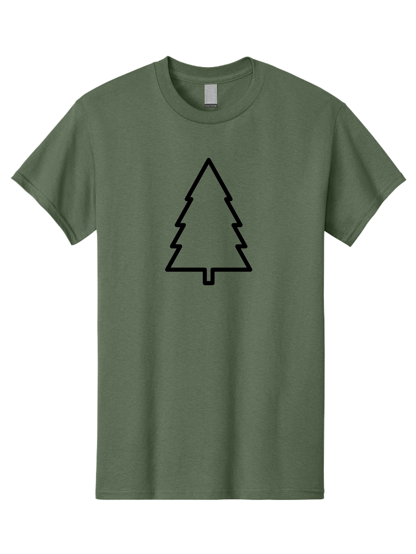 Christmas-Tree-1 Men'S Graphic Tee, 100% Cotton, Comfortable Casual Summer Wear, Machine Washable, Christmas Tree Outline, Minimalist Design, Festive Symbol, Holiday Icon, Simple Illustration, Black Outline - Aaa170 17