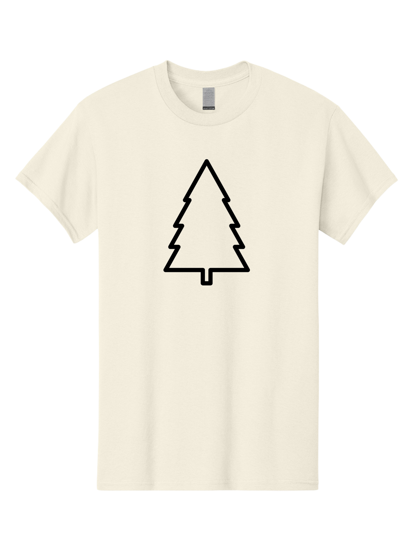 Christmas-Tree-1 Men'S Graphic Tee, 100% Cotton, Comfortable Casual Summer Wear, Machine Washable, Christmas Tree Outline, Minimalist Design, Festive Symbol, Holiday Icon, Simple Illustration, Black Outline - Aaa170 5