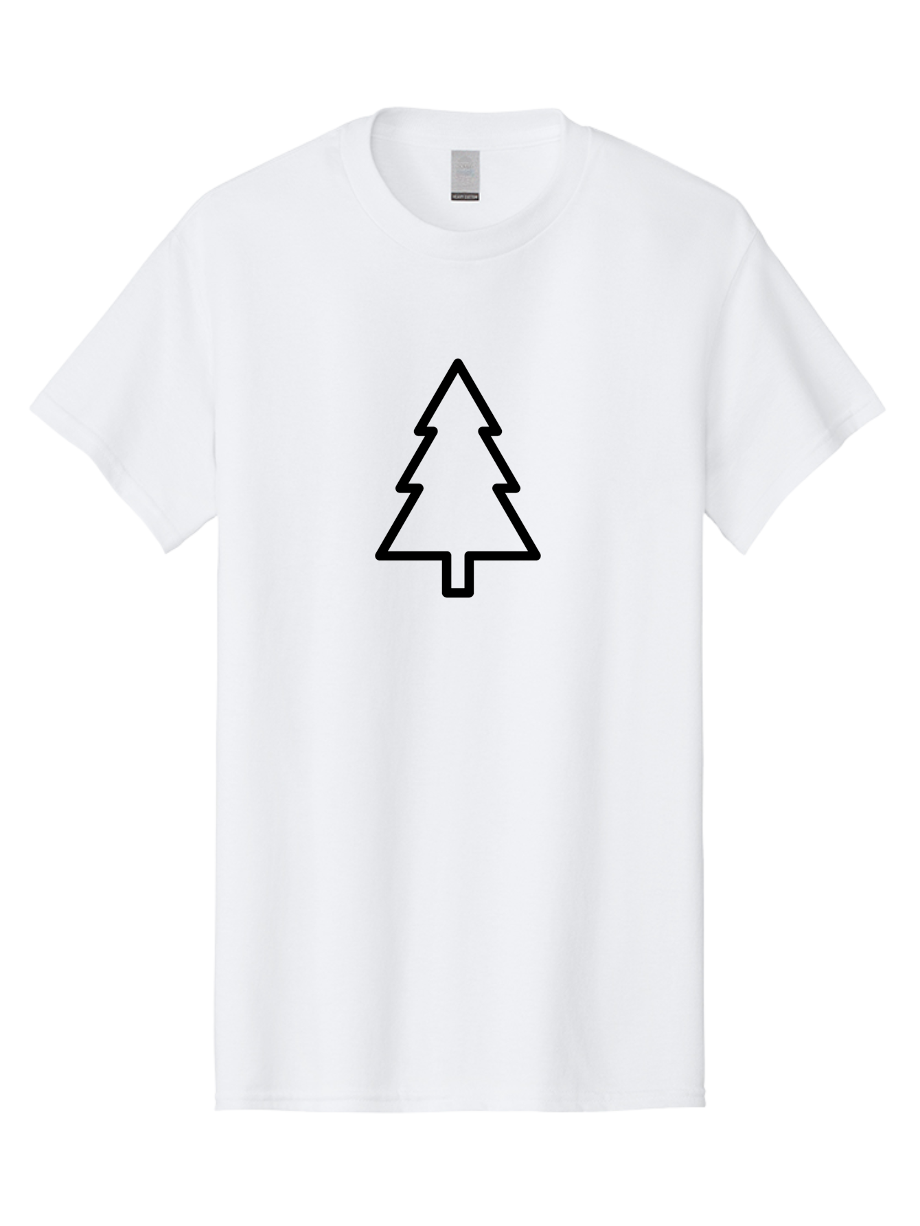 Christmas-Tree-3 Men'S Graphic Tee, 100% Cotton, Comfortable Casual Summer Wear, Machine Washable, Christmas Tree, Holiday Symbol, Festive Icon, Evergreen, Black Outline Tree - Aaa172 7