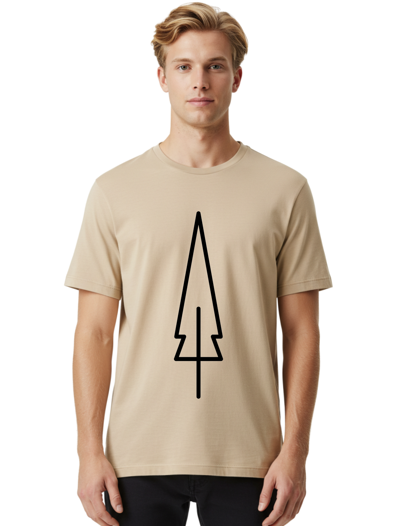 Christmas-Tree-5 Men'S Graphic Tee, 100% Cotton, Comfortable Casual Summer Wear, Machine Washable, Christmas Tree Outline, Festive Symbol, Holiday Icon, Minimalist Design, Black Silhouette, Simple Christmas Graphic, Winter Symbol - Aaa174 22