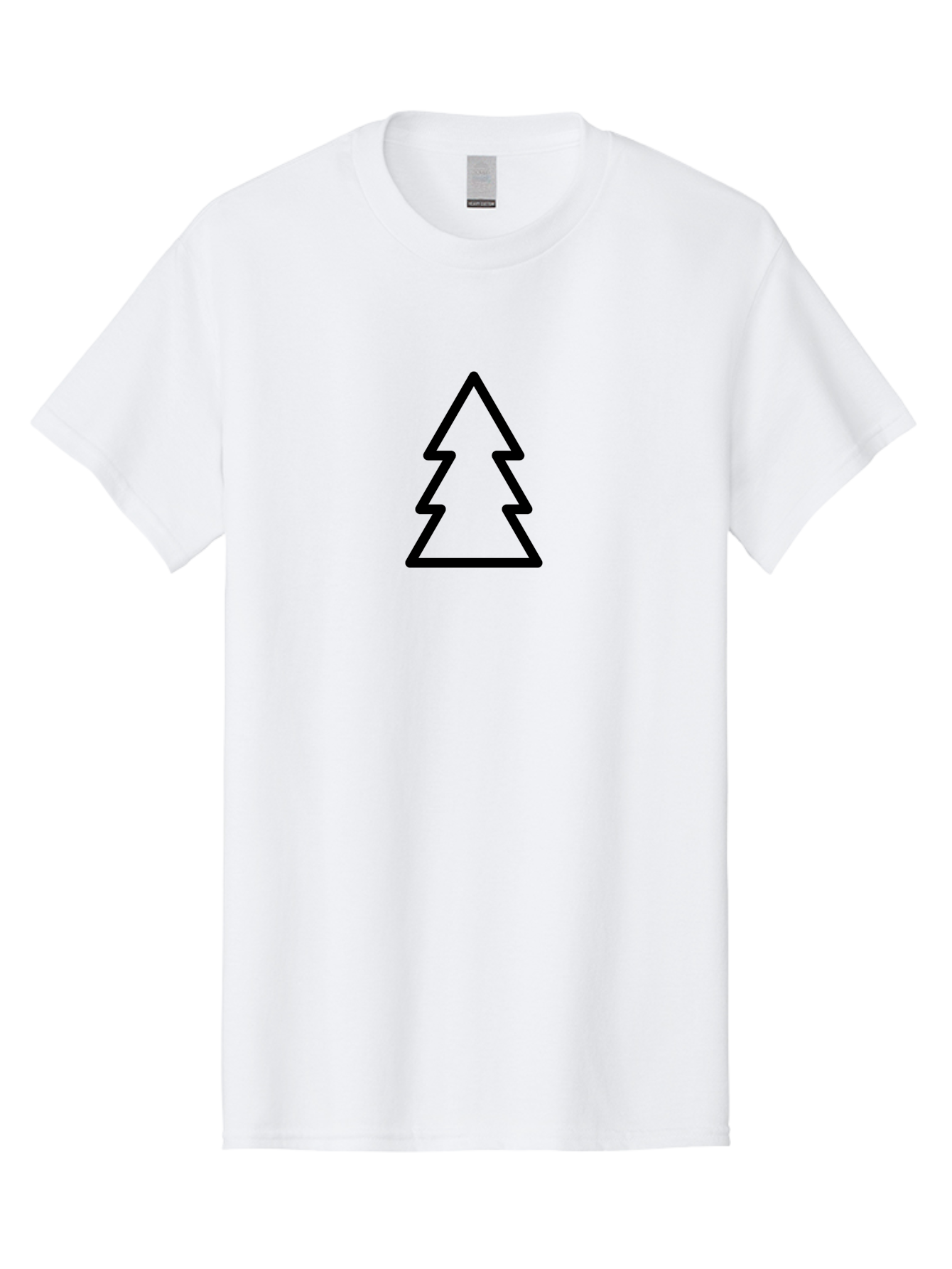 Christmas-Tree-Icon Men'S Graphic Tee, 100% Cotton, Comfortable Casual Summer Wear, Machine Washable, Christmas Tree, Holiday Symbol, Festive Decoration, Minimalist Design, Simple Icon, Evergreen Tree, Seasonal Graphics, - Aaa175 23