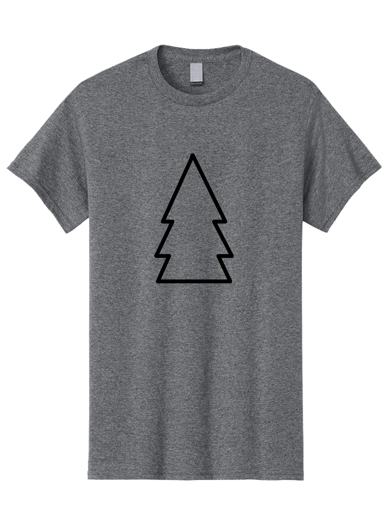 Christmas-Tree Men'S Graphic Tee, 100% Cotton, Comfortable Casual Summer Wear, Machine Washable, Christmas Tree Icon, Simple Design, Black Outline, Festive Symbol, Holiday Decoration, Minimalist Graphic, Seasonal Illustration - Aaa176 11