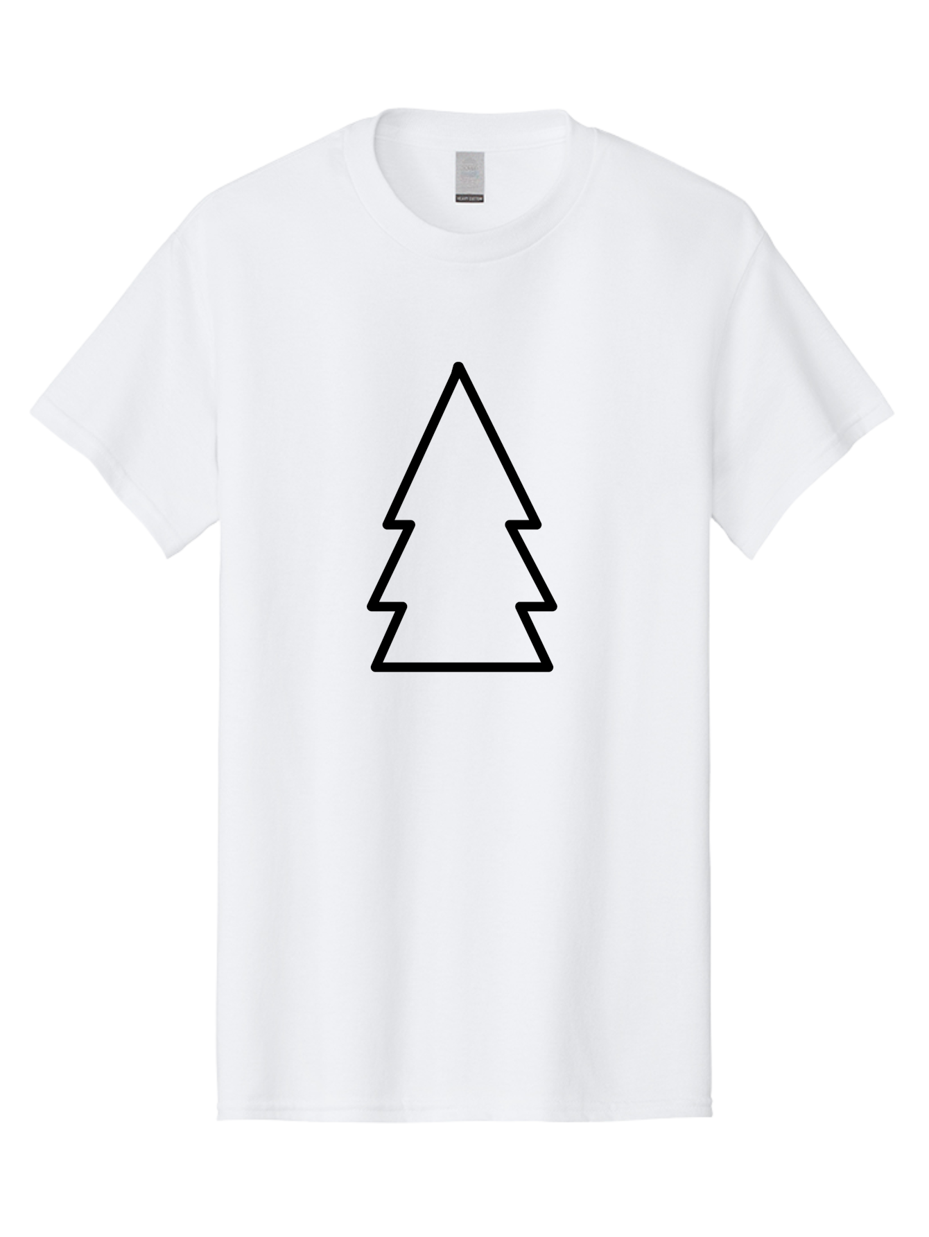 Christmas-Tree Men'S Graphic Tee, 100% Cotton, Comfortable Casual Summer Wear, Machine Washable, Christmas Tree Icon, Simple Design, Black Outline, Festive Symbol, Holiday Decoration, Minimalist Graphic, Seasonal Illustration - Aaa176 13