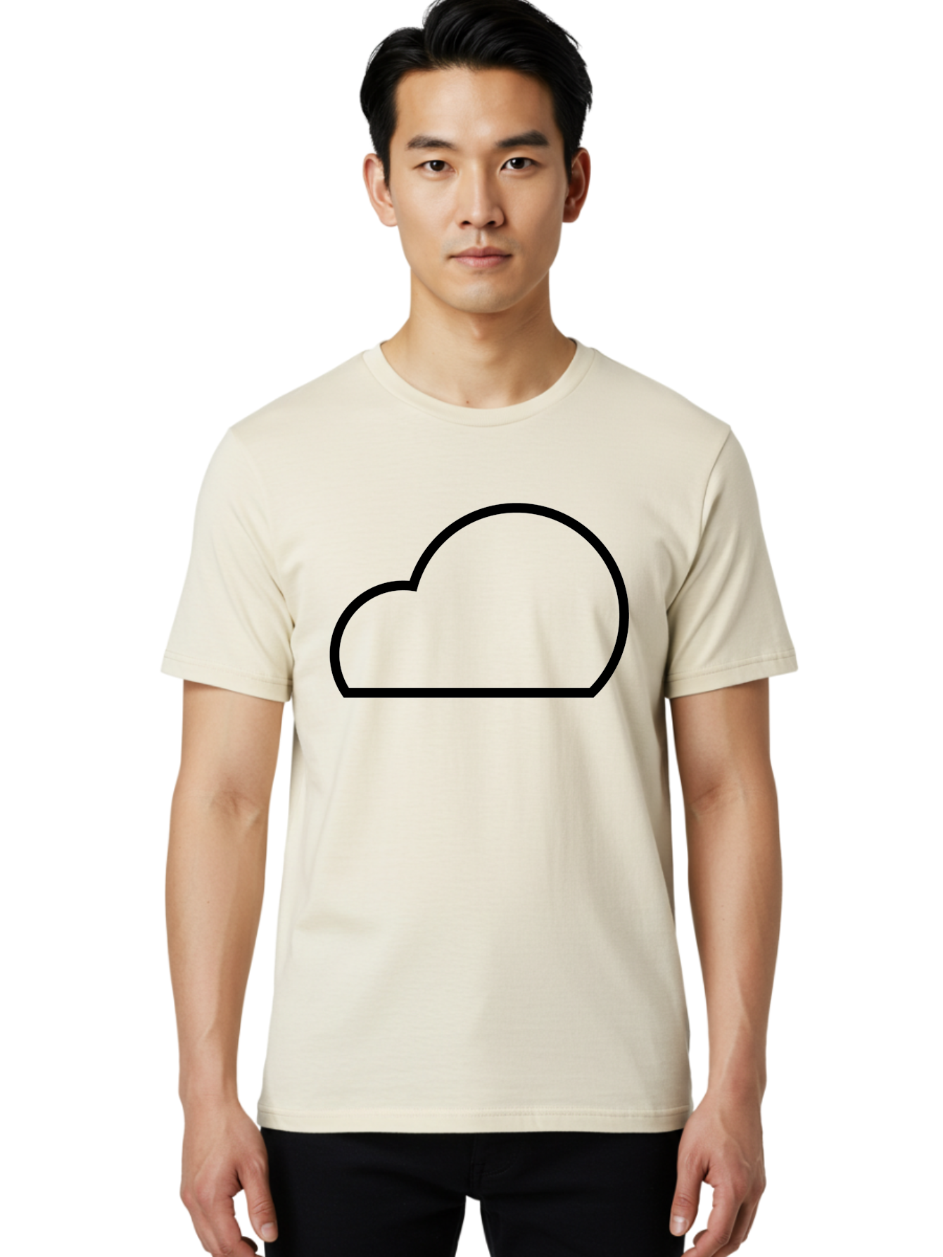Cloud-1 Men'S Graphic Tee, 100% Cotton, Comfortable Casual Summer Wear, Machine Washable, Cloud Shape, Minimalist Design, Simple Graphics, Outline Style, Modern Icon, Weather Symbol, Abstract Shape - Aaa177 8