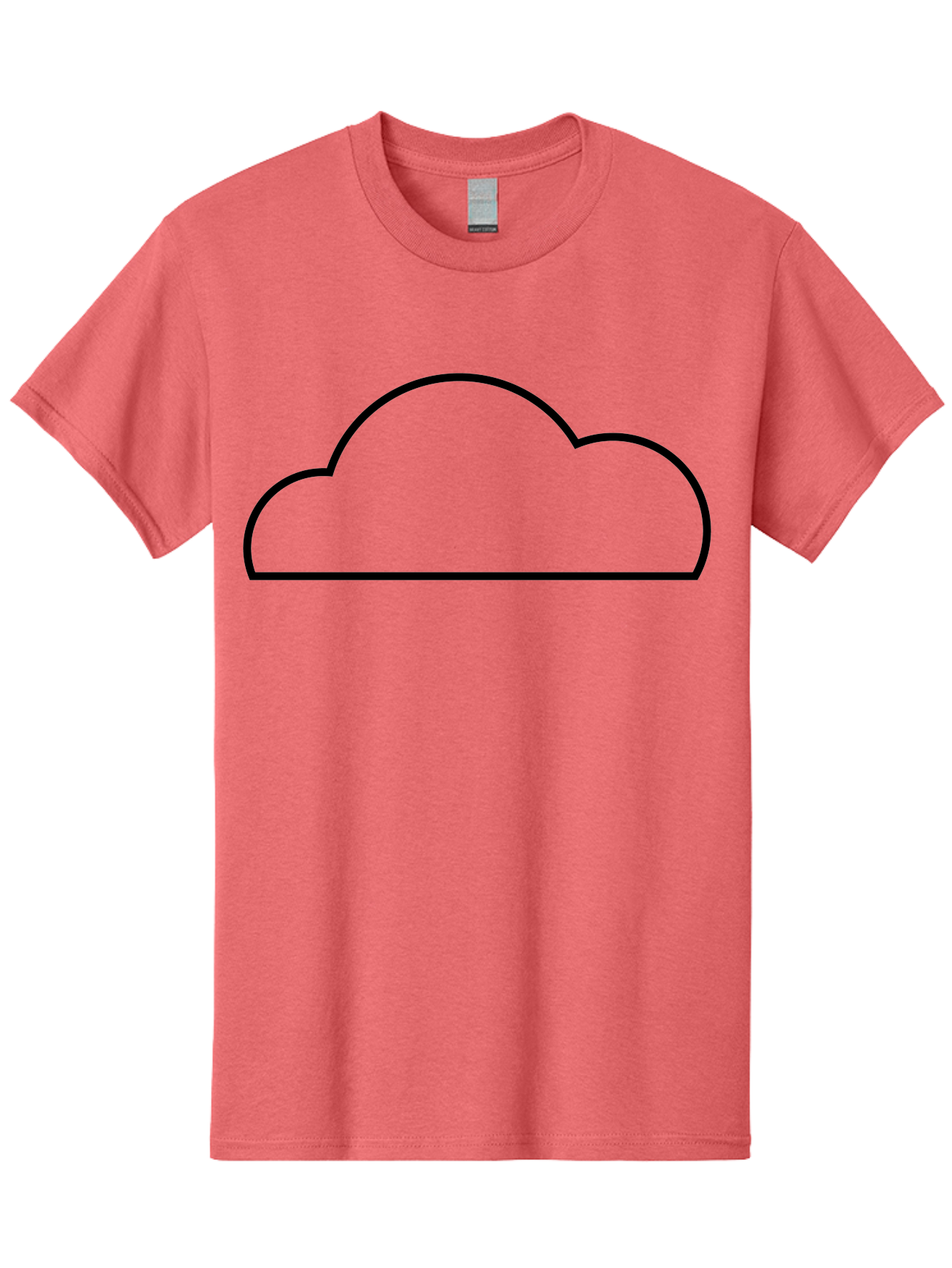 Cloud Men'S Graphic Tee, 100% Cotton, Comfortable Casual Summer Wear, Machine Washable, Cloud Icon, Simple Design, Minimalist Art, Black Outline, Cloud Computing, Abstract Shape, Modern Graphics - Aaa179 3