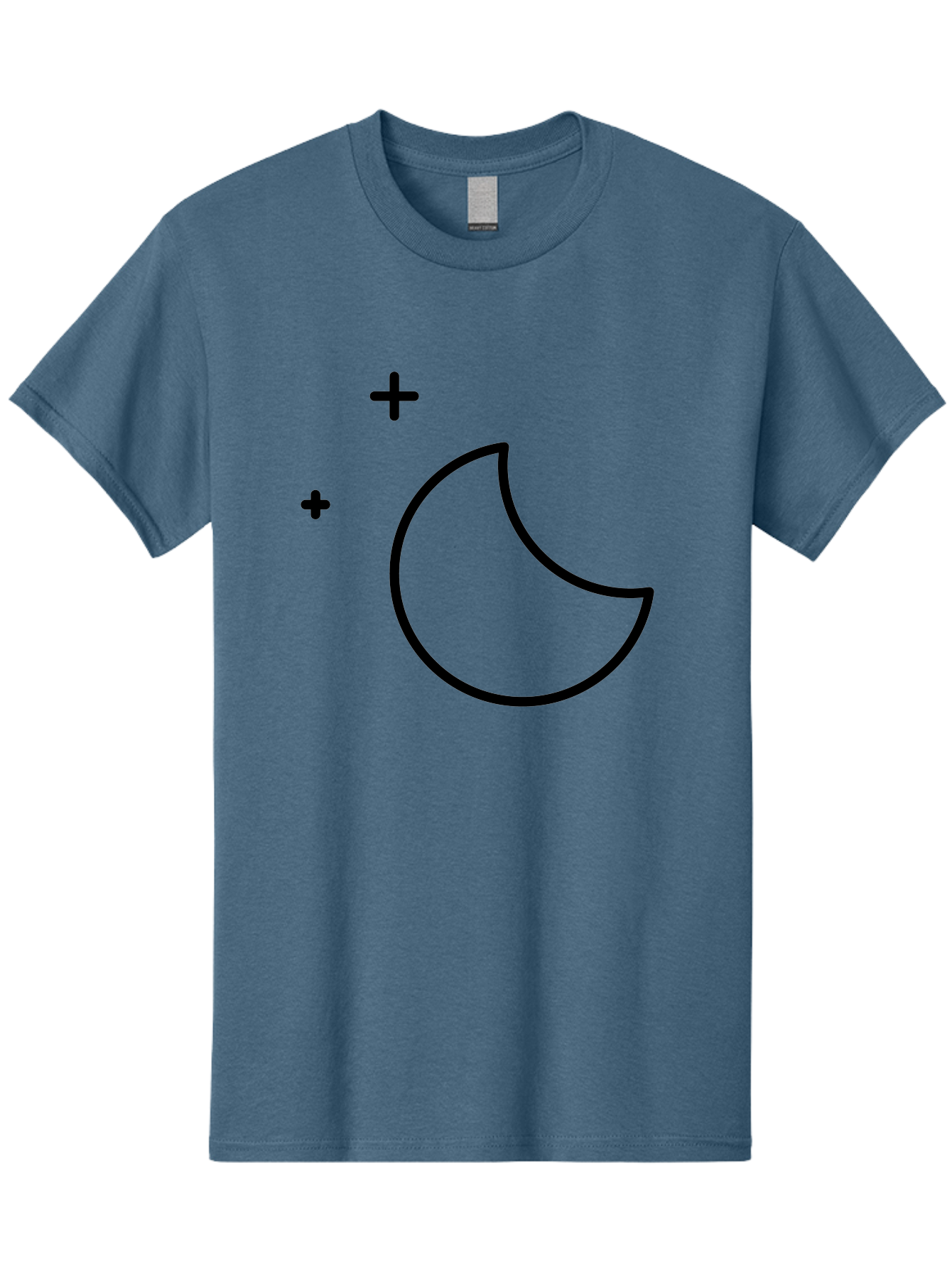 Crescent-Moon-And-Plus-Signs Men'S Graphic Tee, 100% Cotton, Comfortable Casual Summer Wear, Machine Washable, Crescent Moon Shape, Plus Signs, Minimalist Design, Simple Graphics, Lunar Symbol, Celestial Body, Moon Phase, Astrology, - Aaa180 25