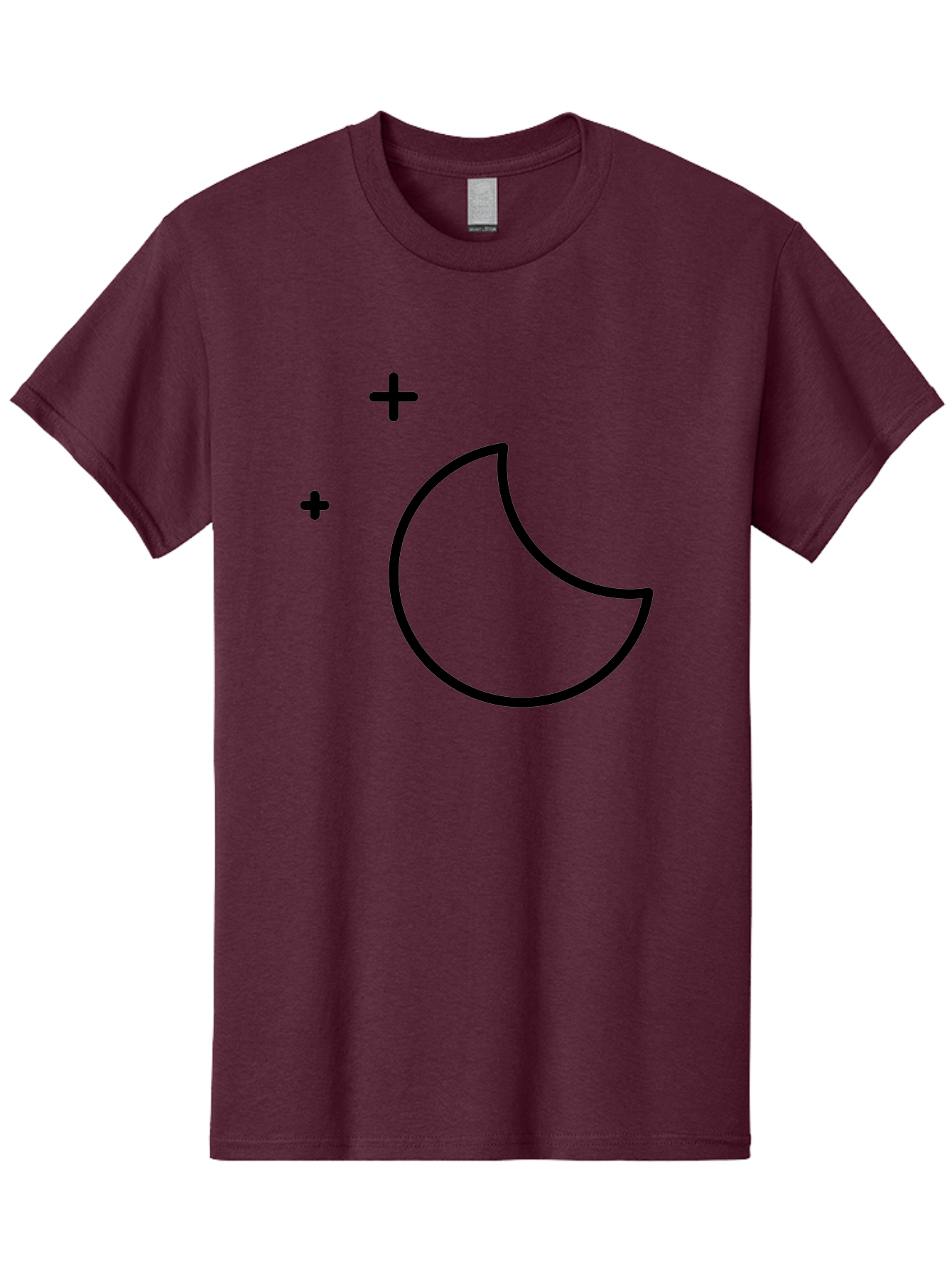 Crescent-Moon-And-Plus-Signs Men'S Graphic Tee, 100% Cotton, Comfortable Casual Summer Wear, Machine Washable, Crescent Moon Shape, Plus Signs, Minimalist Design, Simple Graphics, Lunar Symbol, Celestial Body, Moon Phase, Astrology, - Aaa180 5