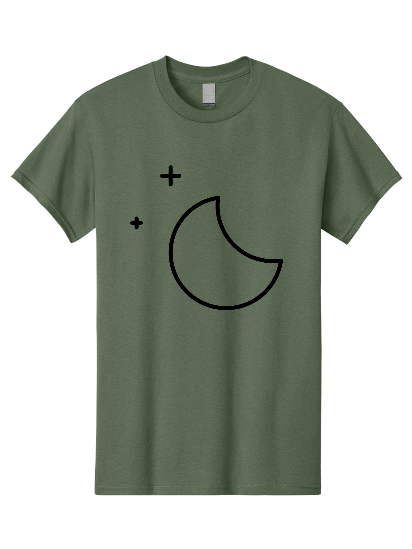 Crescent-Moon-And-Plus-Signs Men'S Graphic Tee, 100% Cotton, Comfortable Casual Summer Wear, Machine Washable, Crescent Moon Shape, Plus Signs, Minimalist Design, Simple Graphics, Lunar Symbol, Celestial Body, Moon Phase, Astrology, - Aaa180 11