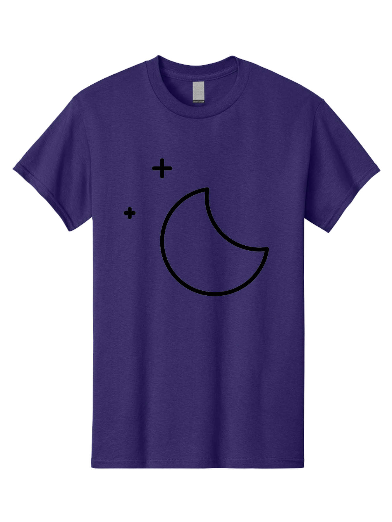 Crescent-Moon-And-Plus-Signs Men'S Graphic Tee, 100% Cotton, Comfortable Casual Summer Wear, Machine Washable, Crescent Moon Shape, Plus Signs, Minimalist Design, Simple Graphics, Lunar Symbol, Celestial Body, Moon Phase, Astrology, - Aaa180 15