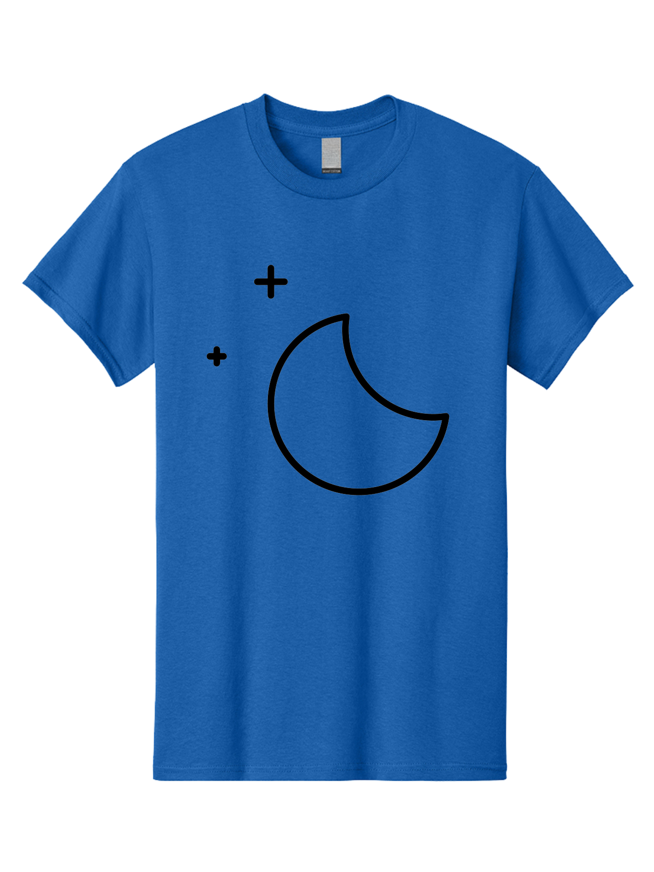Crescent-Moon-And-Plus-Signs Men'S Graphic Tee, 100% Cotton, Comfortable Casual Summer Wear, Machine Washable, Crescent Moon Shape, Plus Signs, Minimalist Design, Simple Graphics, Lunar Symbol, Celestial Body, Moon Phase, Astrology, - Aaa180 27