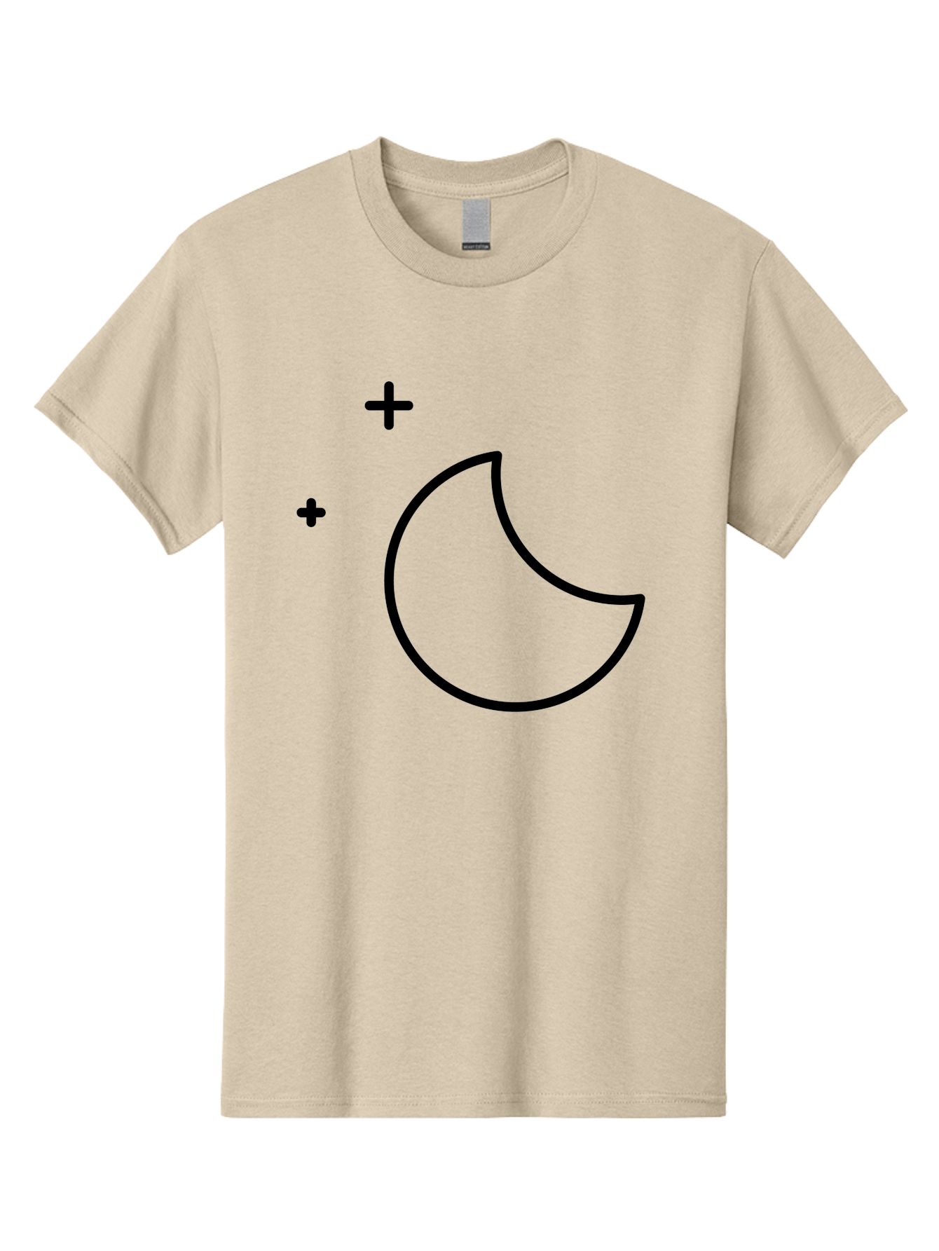 Crescent-Moon-And-Plus-Signs Men'S Graphic Tee, 100% Cotton, Comfortable Casual Summer Wear, Machine Washable, Crescent Moon Shape, Plus Signs, Minimalist Design, Simple Graphics, Lunar Symbol, Celestial Body, Moon Phase, Astrology, - Aaa180 7