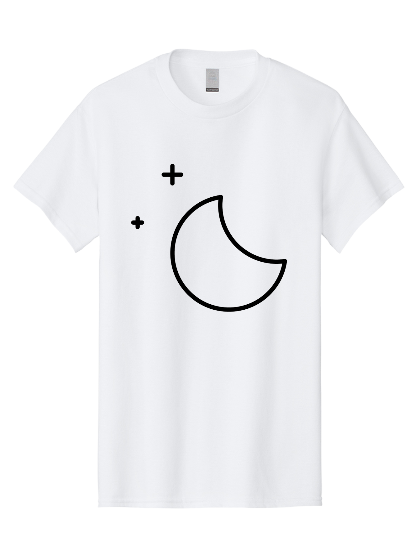 Crescent-Moon-And-Plus-Signs Men'S Graphic Tee, 100% Cotton, Comfortable Casual Summer Wear, Machine Washable, Crescent Moon Shape, Plus Signs, Minimalist Design, Simple Graphics, Lunar Symbol, Celestial Body, Moon Phase, Astrology, - Aaa180 9