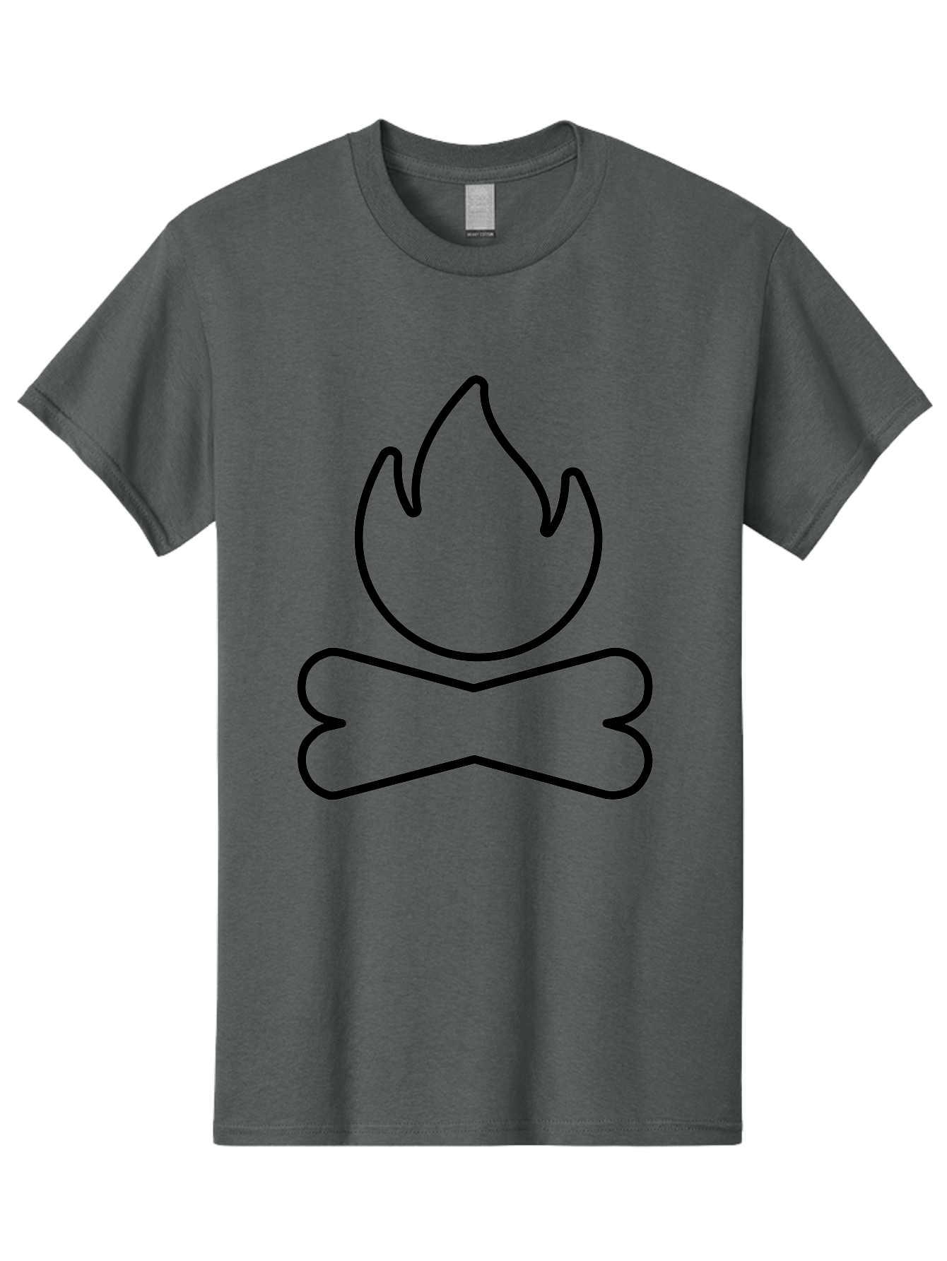 Crossbones-And-Flame Men'S Graphic Tee, 100% Cotton, Comfortable Casual Summer Wear, Machine Washable, Bone And Flame Symbol, Danger Sign, Warning Icon, Black Outline, Simple Design, Bold Graphics, Striking Imagery, Edgy Style - Aaa181 13