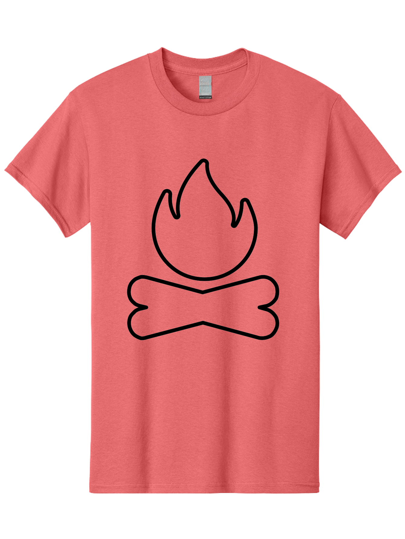 Crossbones-And-Flame Men'S Graphic Tee, 100% Cotton, Comfortable Casual Summer Wear, Machine Washable, Bone And Flame Symbol, Danger Sign, Warning Icon, Black Outline, Simple Design, Bold Graphics, Striking Imagery, Edgy Style - Aaa181 29