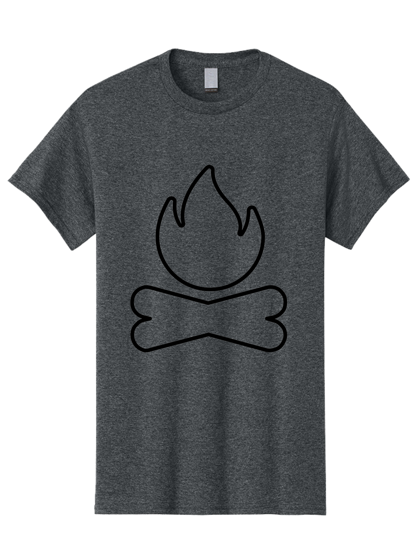 Crossbones-And-Flame Men'S Graphic Tee, 100% Cotton, Comfortable Casual Summer Wear, Machine Washable, Bone And Flame Symbol, Danger Sign, Warning Icon, Black Outline, Simple Design, Bold Graphics, Striking Imagery, Edgy Style - Aaa181 19