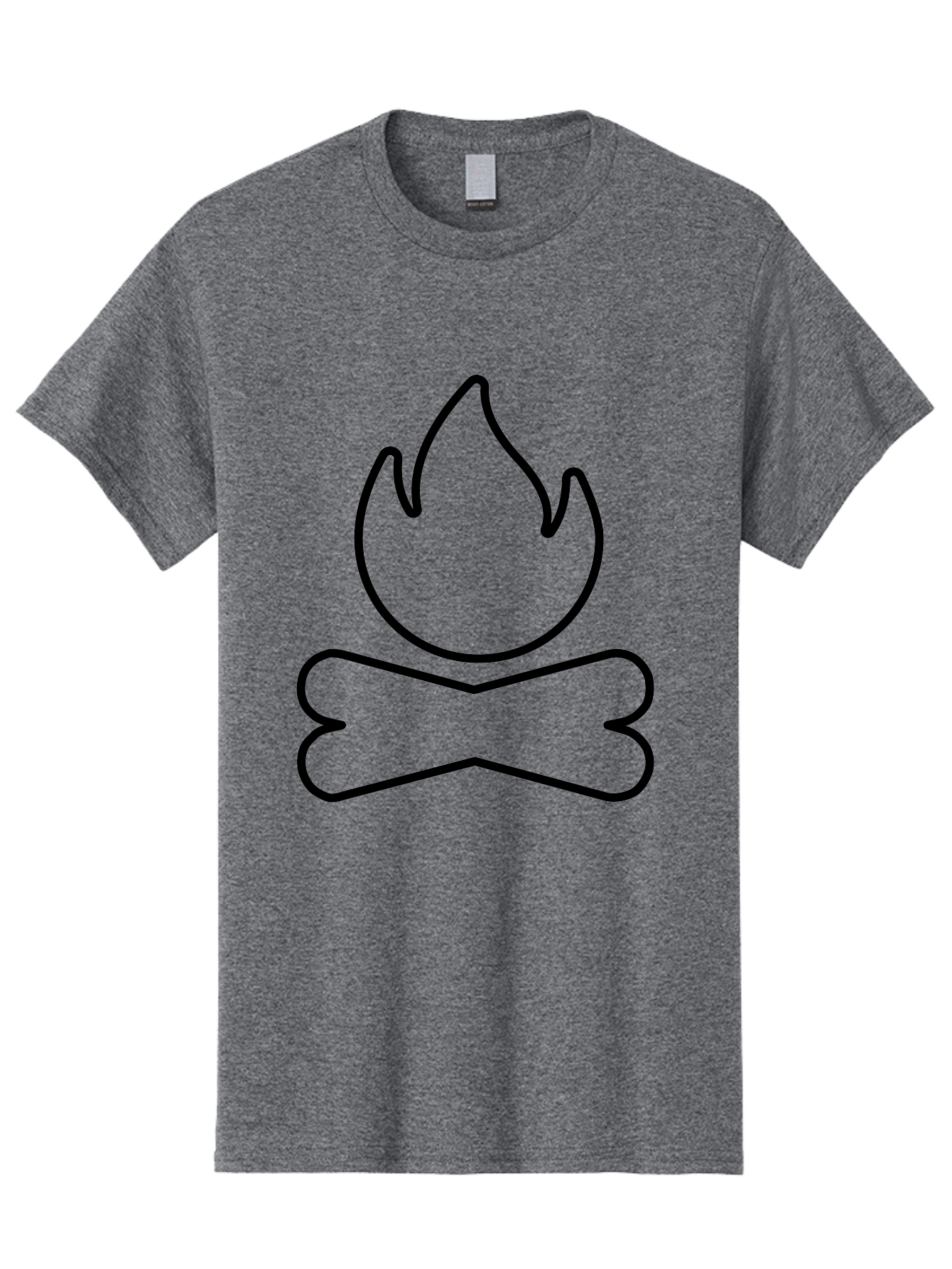 Crossbones-And-Flame Men'S Graphic Tee, 100% Cotton, Comfortable Casual Summer Wear, Machine Washable, Bone And Flame Symbol, Danger Sign, Warning Icon, Black Outline, Simple Design, Bold Graphics, Striking Imagery, Edgy Style - Aaa181 3