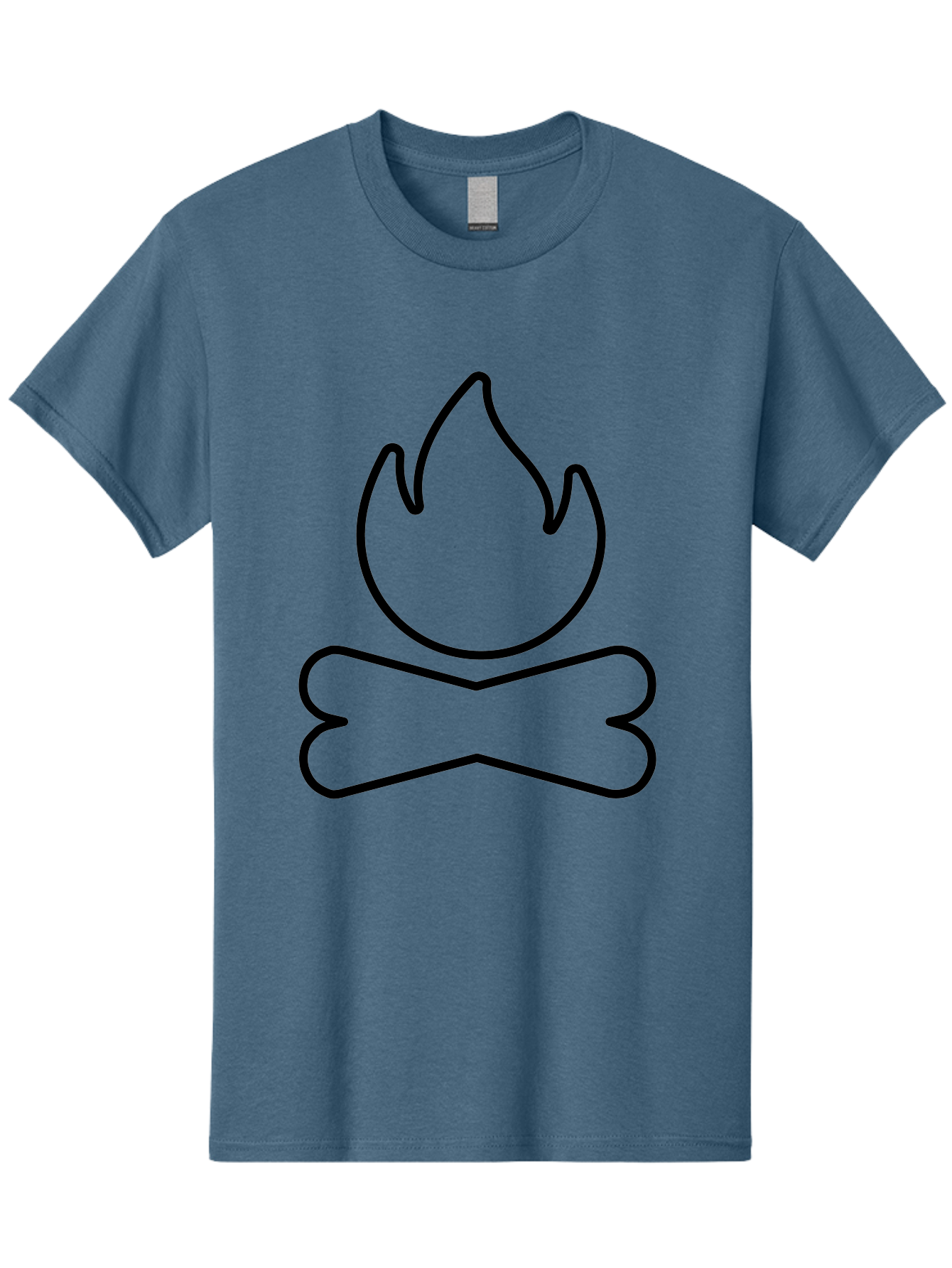Crossbones-And-Flame Men'S Graphic Tee, 100% Cotton, Comfortable Casual Summer Wear, Machine Washable, Bone And Flame Symbol, Danger Sign, Warning Icon, Black Outline, Simple Design, Bold Graphics, Striking Imagery, Edgy Style - Aaa181 15