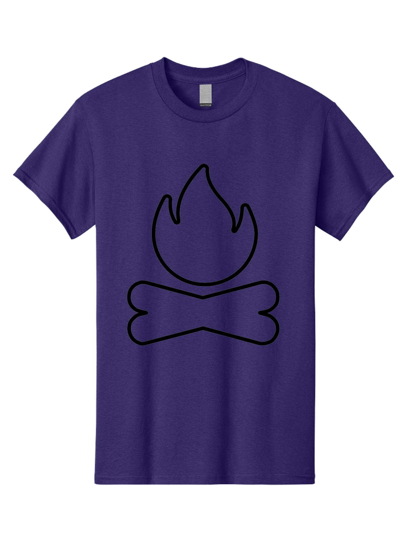 Crossbones-And-Flame Men'S Graphic Tee, 100% Cotton, Comfortable Casual Summer Wear, Machine Washable, Bone And Flame Symbol, Danger Sign, Warning Icon, Black Outline, Simple Design, Bold Graphics, Striking Imagery, Edgy Style - Aaa181 21