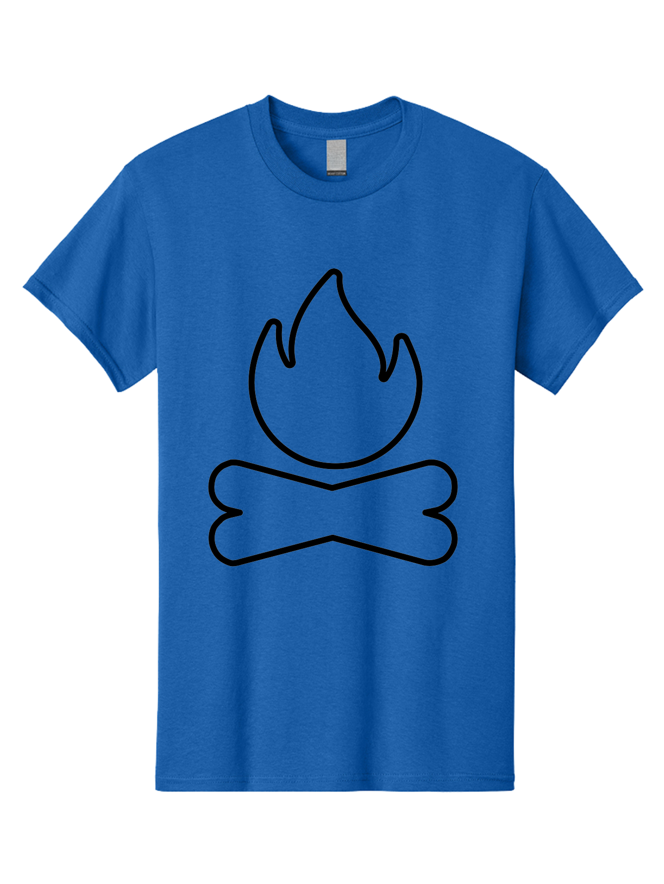 Crossbones-And-Flame Men'S Graphic Tee, 100% Cotton, Comfortable Casual Summer Wear, Machine Washable, Bone And Flame Symbol, Danger Sign, Warning Icon, Black Outline, Simple Design, Bold Graphics, Striking Imagery, Edgy Style - Aaa181 9