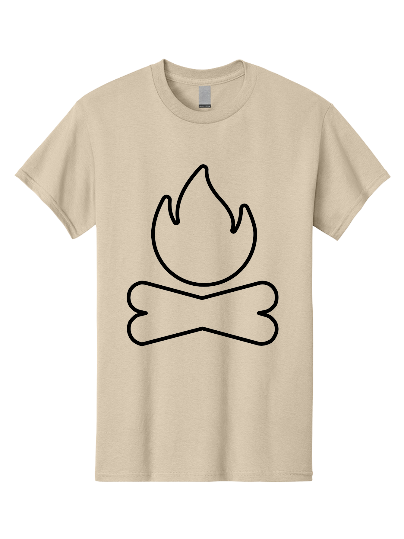 Crossbones-And-Flame Men'S Graphic Tee, 100% Cotton, Comfortable Casual Summer Wear, Machine Washable, Bone And Flame Symbol, Danger Sign, Warning Icon, Black Outline, Simple Design, Bold Graphics, Striking Imagery, Edgy Style - Aaa181 25