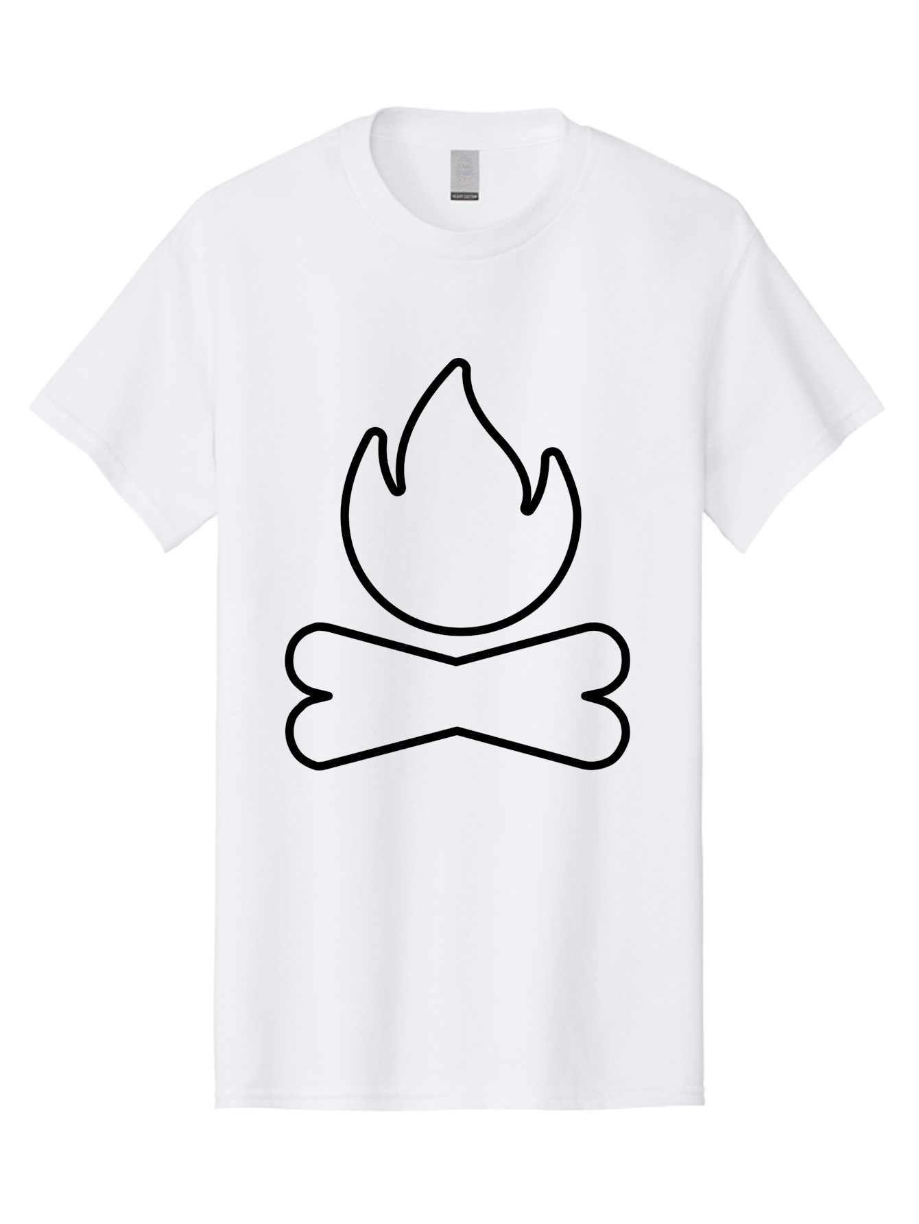 Crossbones-And-Flame Men'S Graphic Tee, 100% Cotton, Comfortable Casual Summer Wear, Machine Washable, Bone And Flame Symbol, Danger Sign, Warning Icon, Black Outline, Simple Design, Bold Graphics, Striking Imagery, Edgy Style - Aaa181 27