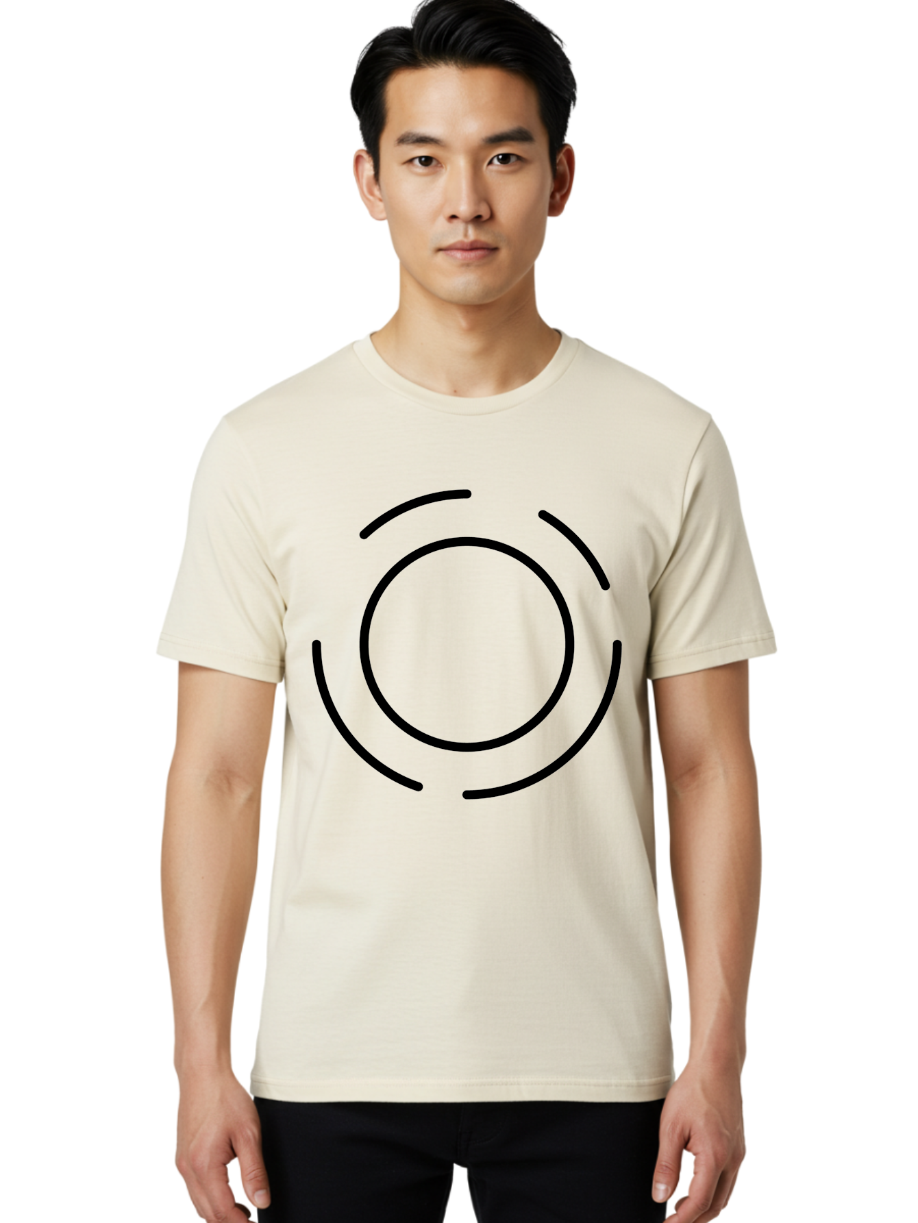 Loading-Symbol Men'S Graphic Tee, 100% Cotton, Comfortable Casual Summer Wear, Machine Washable, Loading Animation, Circular Motion, Progress Indicator, Black Lines, Abstract Shape, Dynamic Icon - Aaa191 26